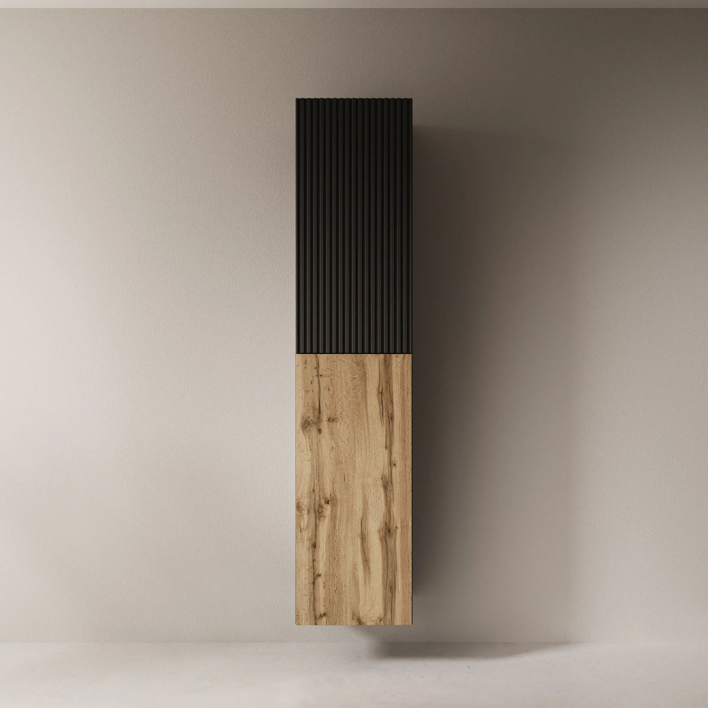 Cruzar - Vitrinekast - Zwart/Eiken - 40x30x180 cm - Image 3