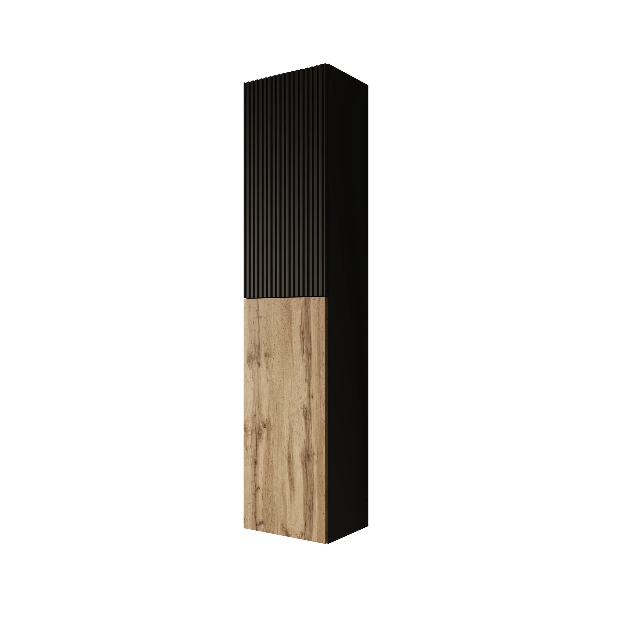 Cruzar - Vitrinekast - Zwart/Eiken - 40x30x180 cm - Image 6