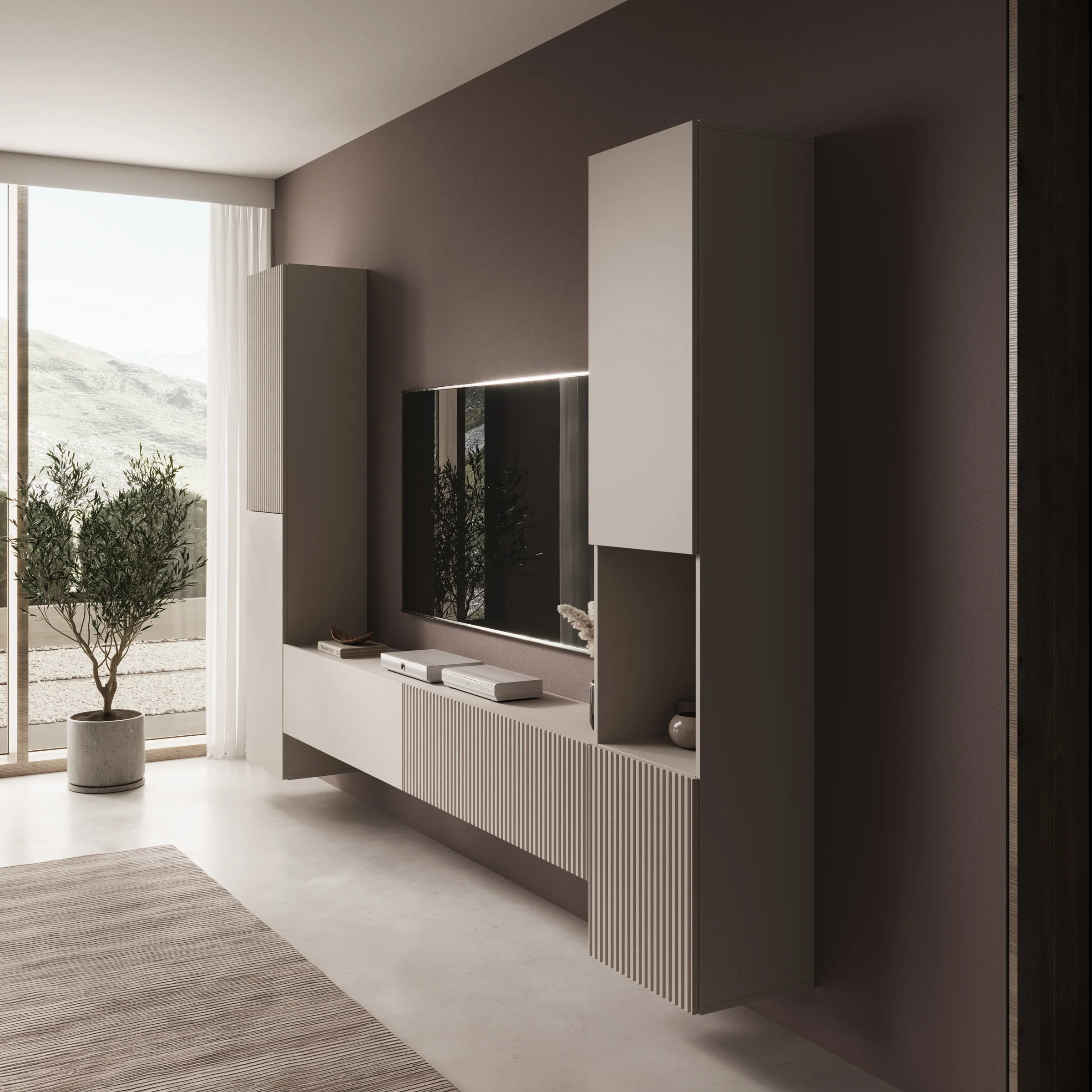 Cruzar - Wandmeubel - Beige - 280x30x180 cm - Image 4