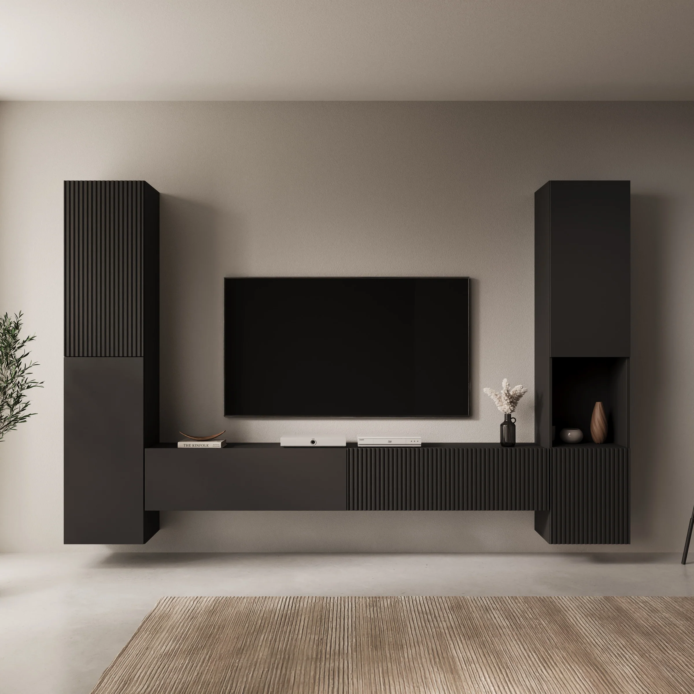 Cruzar - Wandmeubel - Zwart - 280x30x180 cm - Image 3