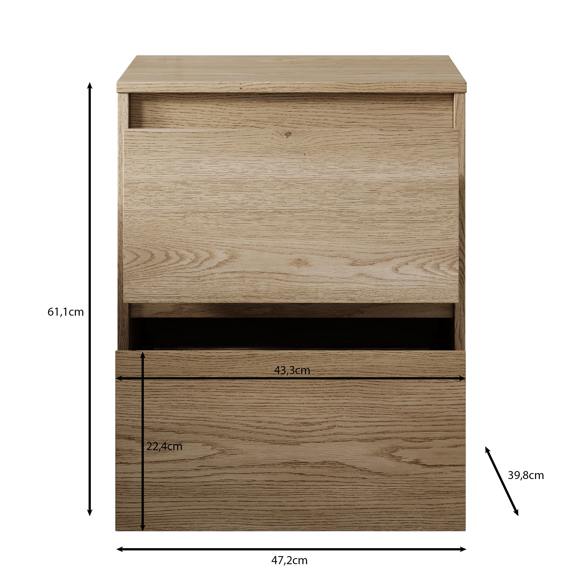 Cuarto - Nachtkastje - Eiken - 47x40x61 cm - Image 4