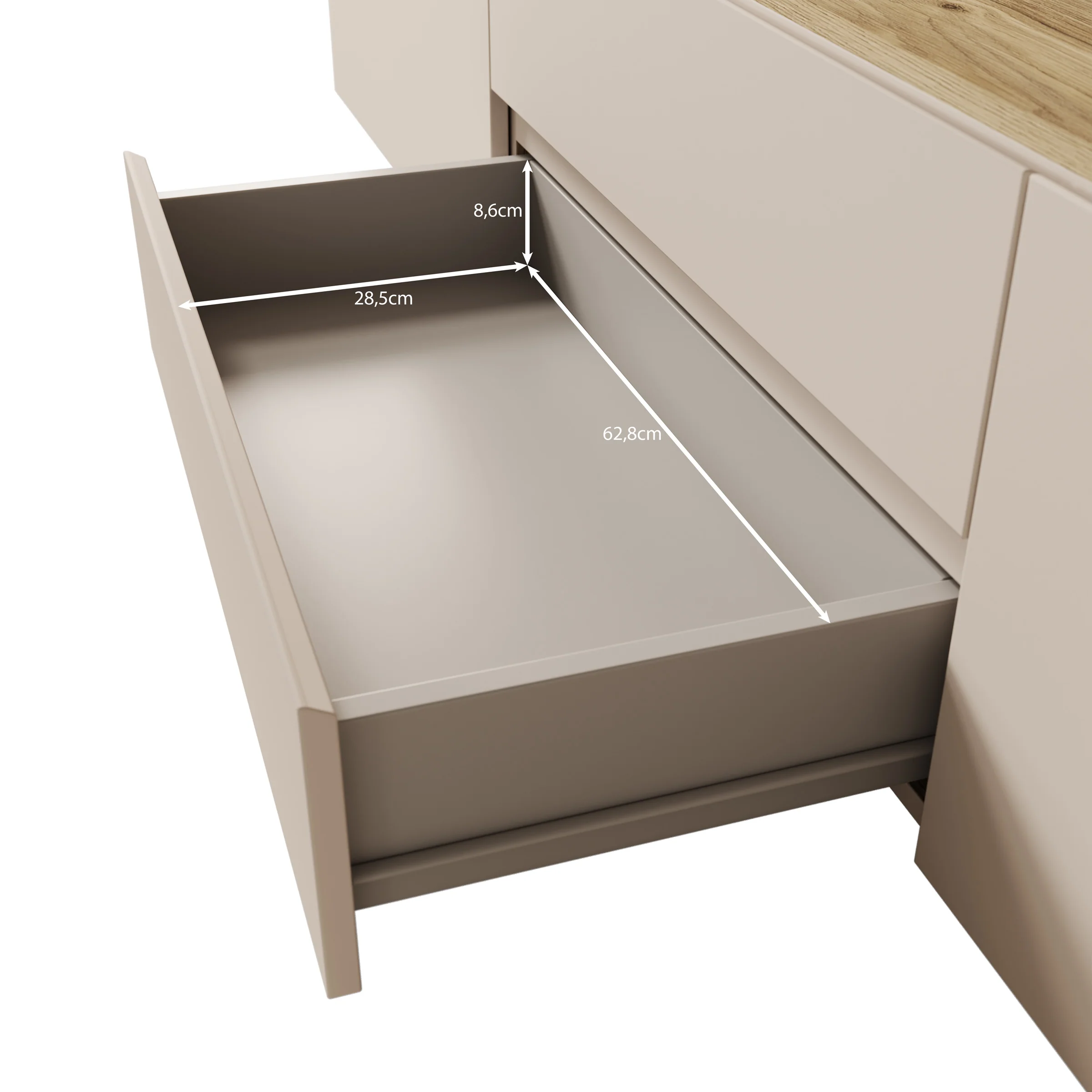 Cumi - TV-Meubel - Beige/Eikenpatroon - 200x34x36 cm - Image 7