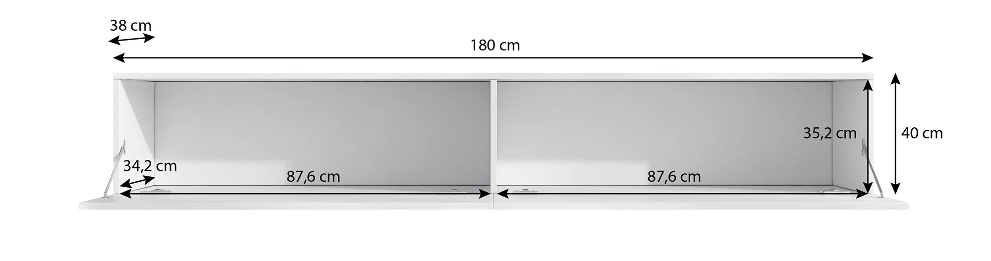 Dario - TV-Meubel met verlichting  - Mat zwart - 180 cm - Image 5
