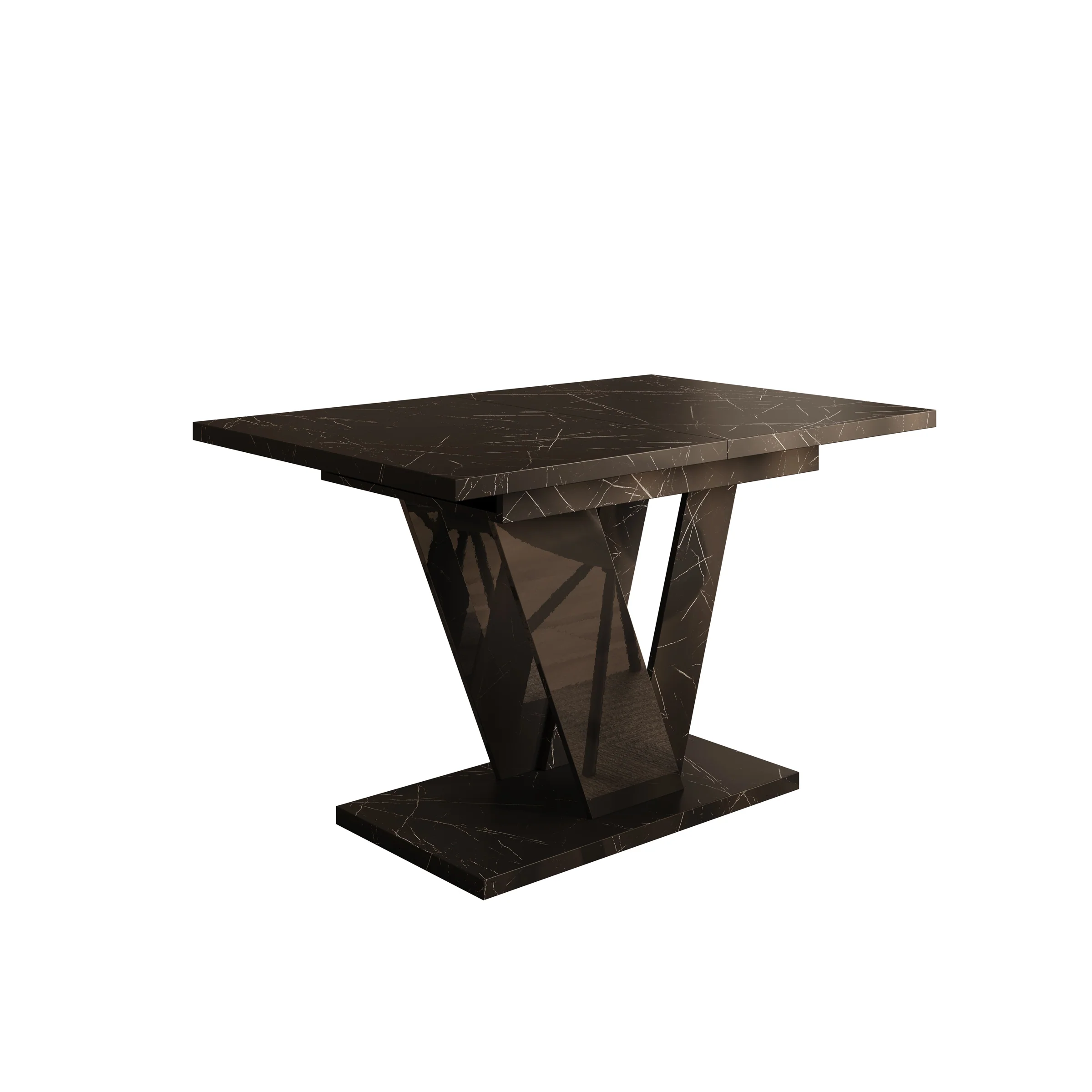 Dayman - Eetkamertafel - Zwart/marmerlook  - 120x80x76 cm - Image 7