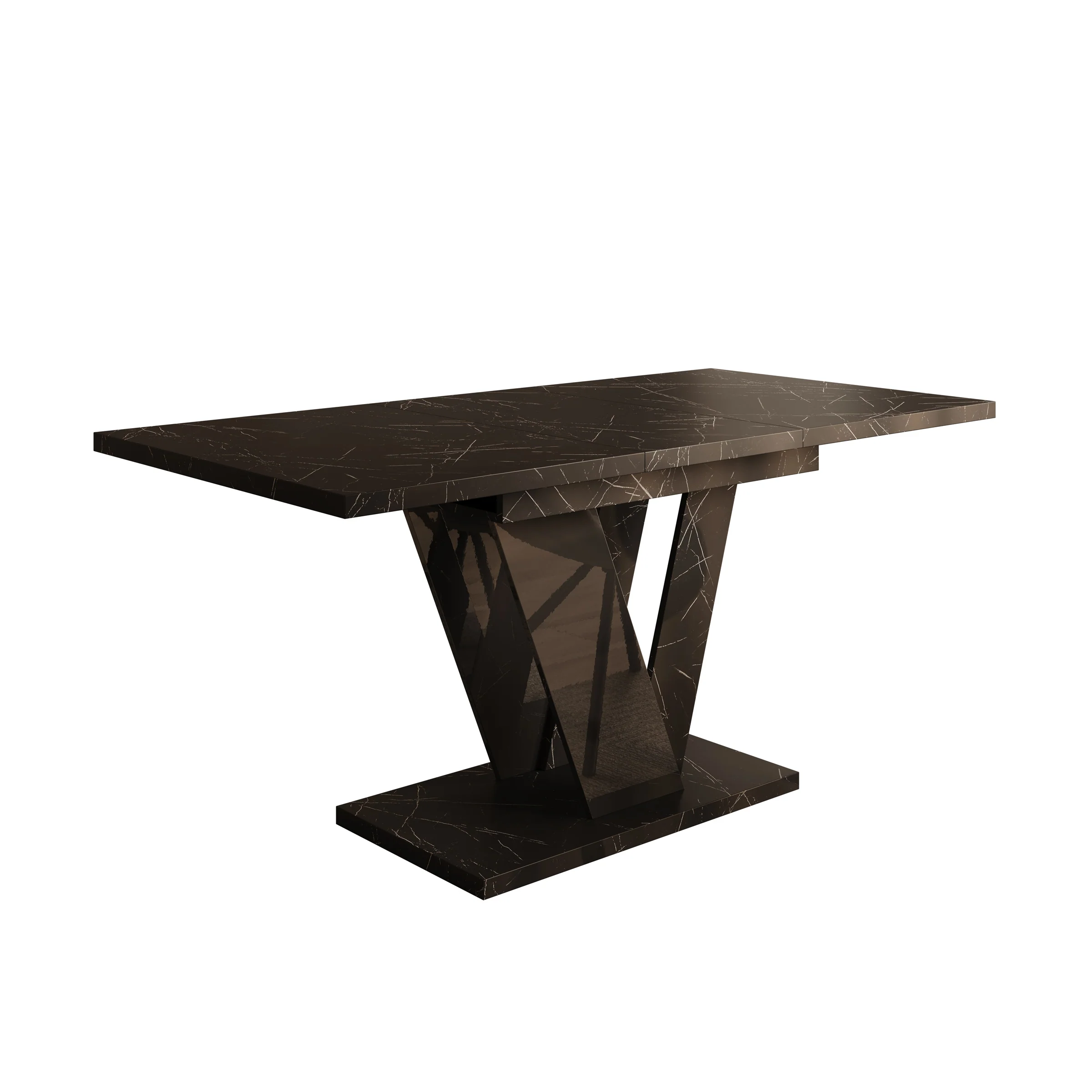 Dayman - Eetkamertafel - Zwart/marmerlook  - 120x80x76 cm - Image 8