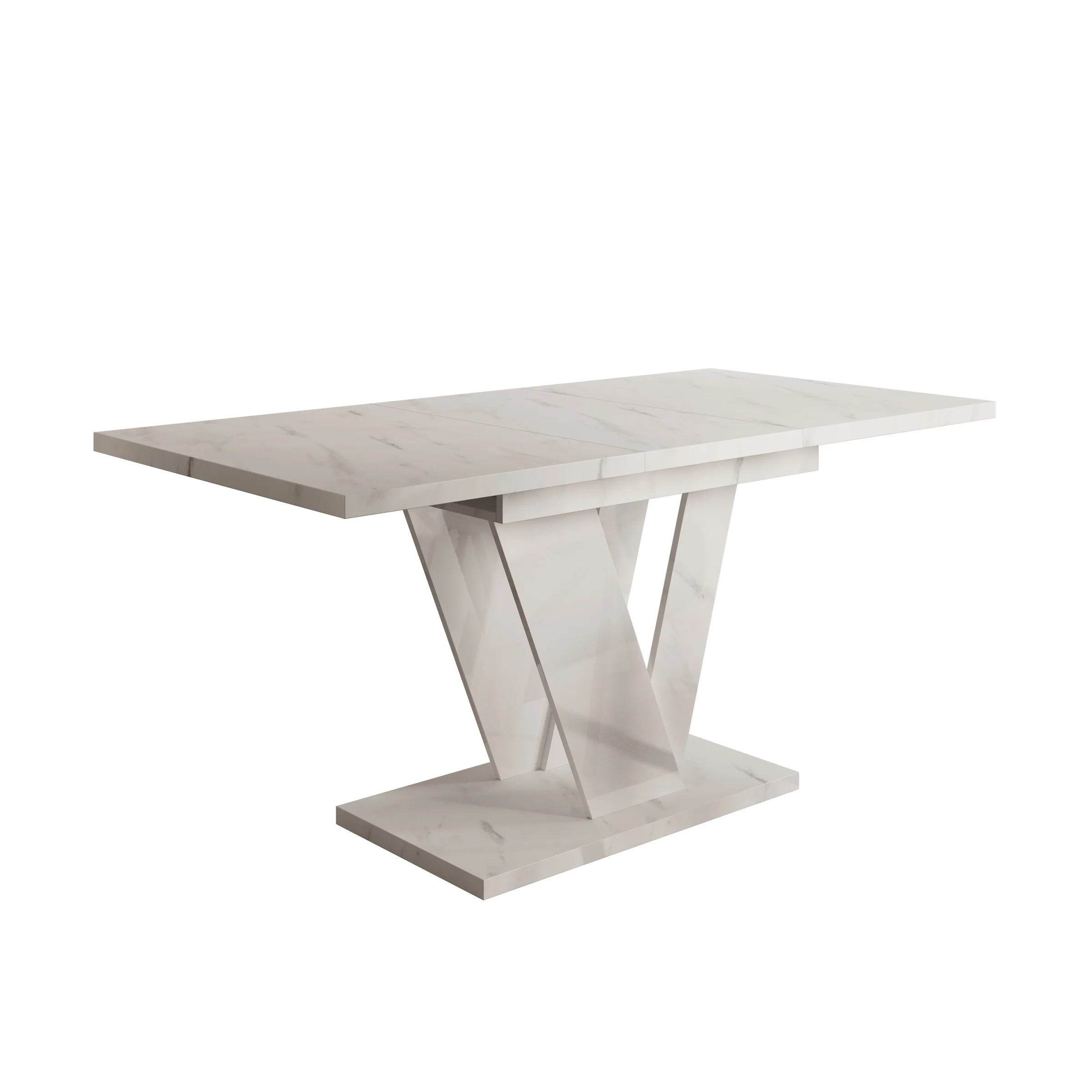 Dayman - Eetkamertafel - Wit/marmerlook - 120x80x76 cm - Image 8