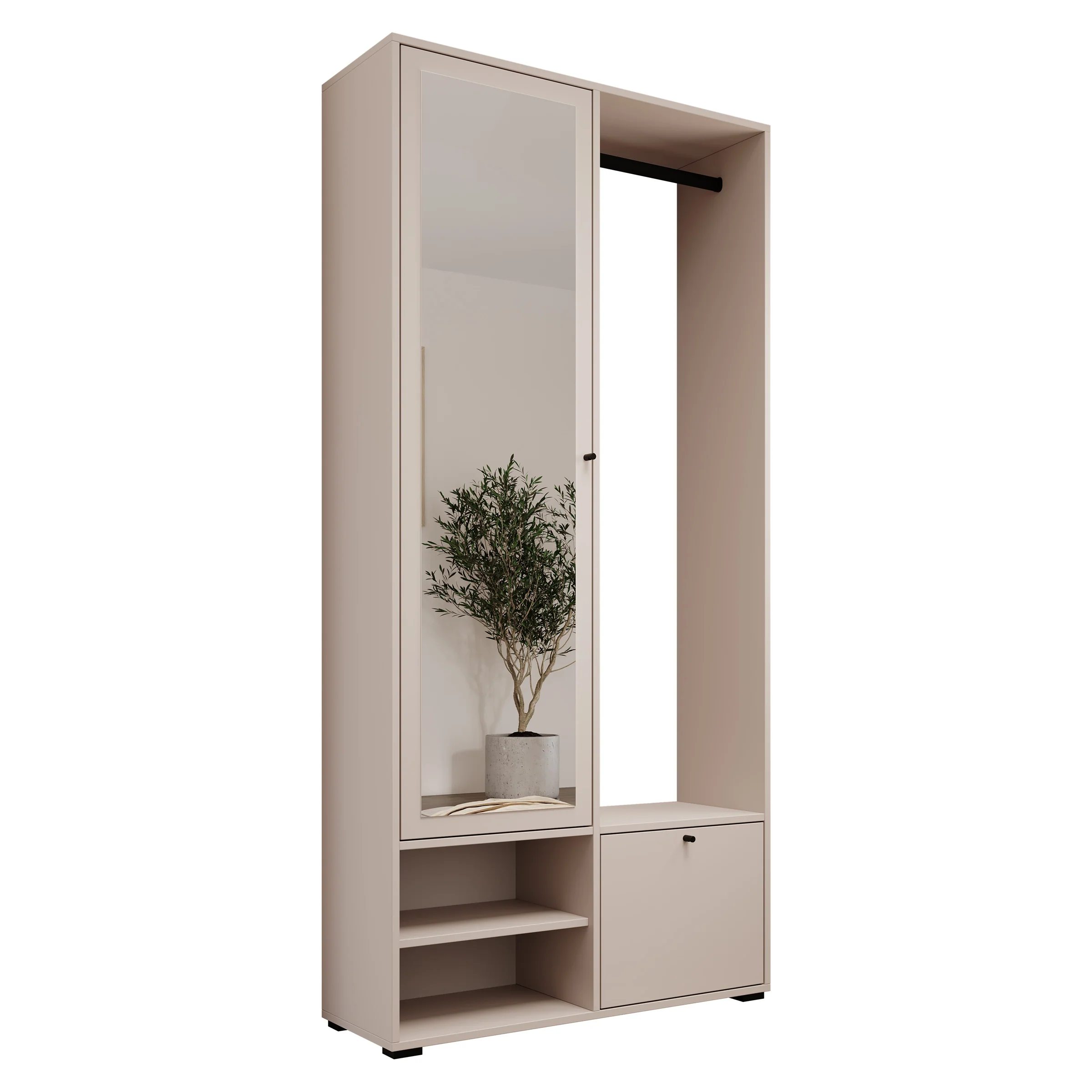 Deacon - Halkast met 2 deuren - Beige - 90x33x190 cm - Image 6