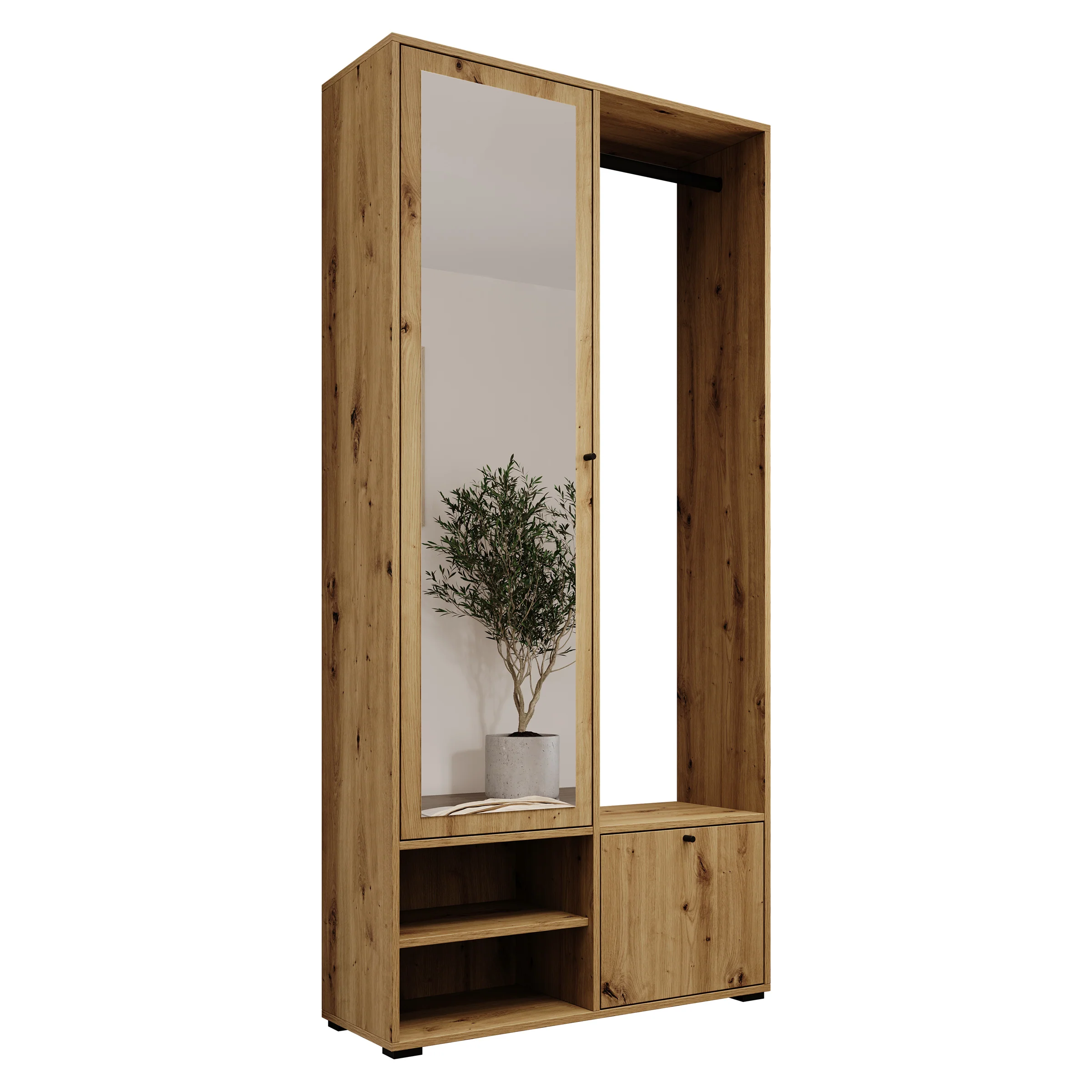 Deacon - Halkast met 2 deuren - Eiken - 90x33x190 cm - Image 6