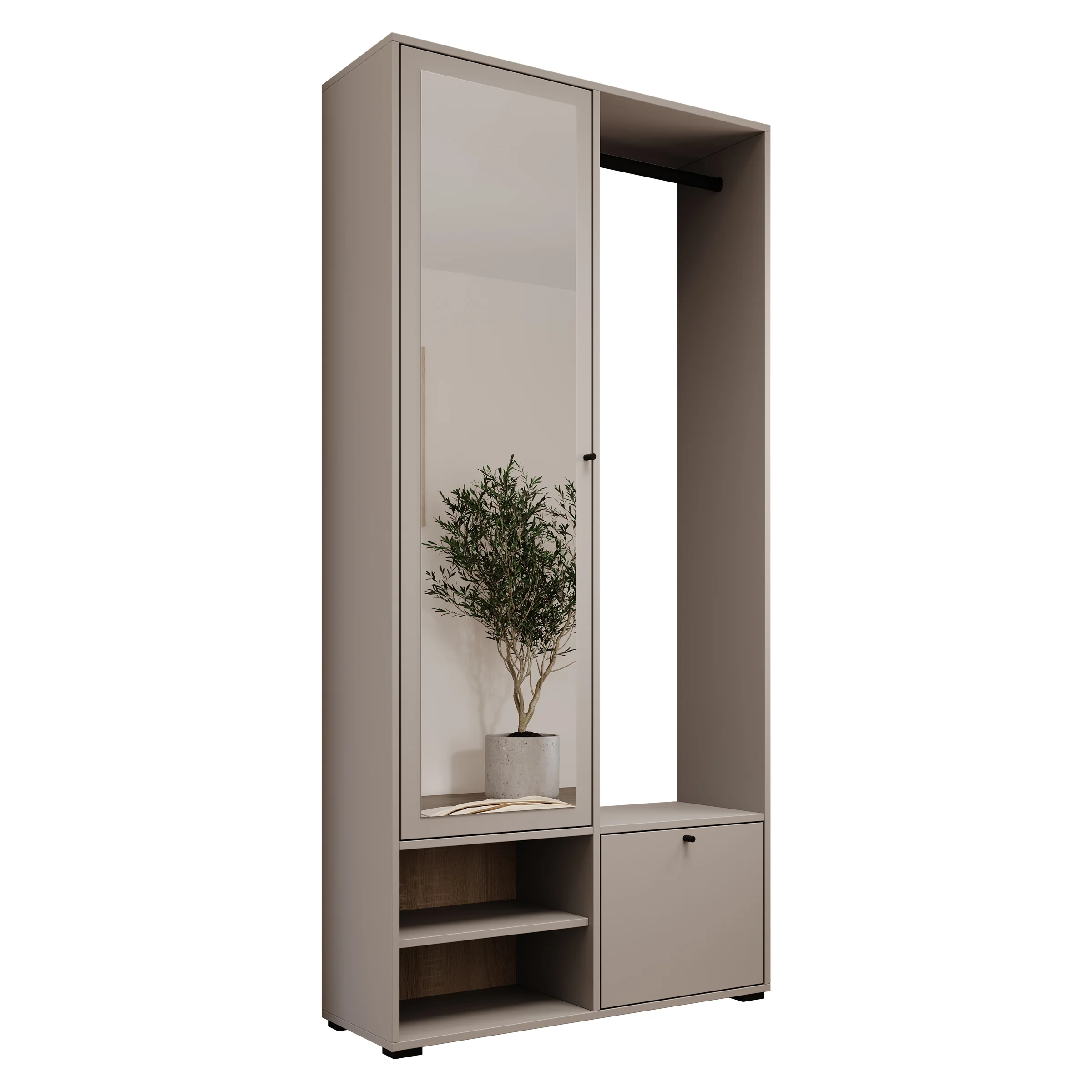 Deacon - Halkast met 2 deuren - Grijs - 90x33x190 cm - Image 6