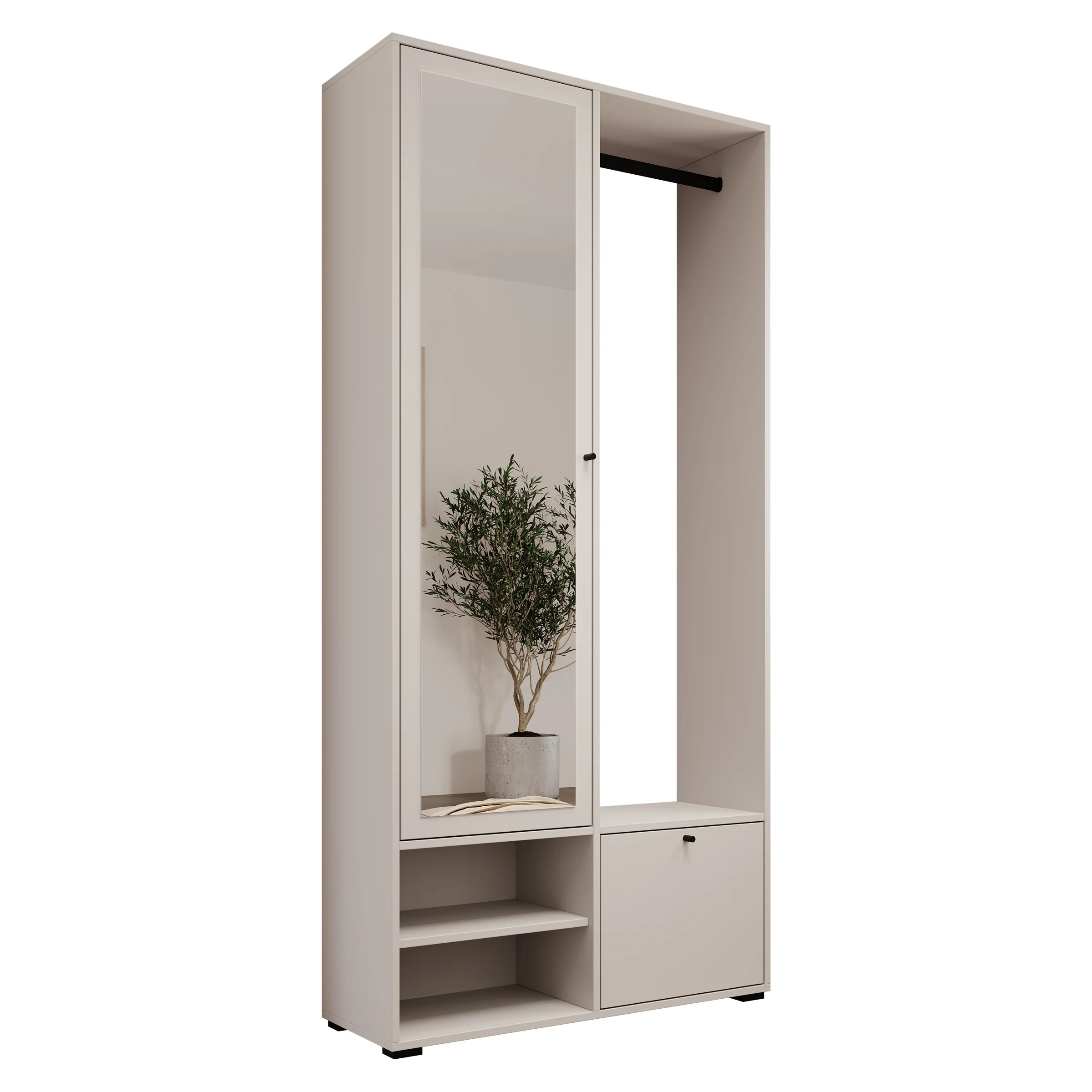 Deacon - Halkast met 2 deuren - Wit - 90x33x190 cm - Image 6