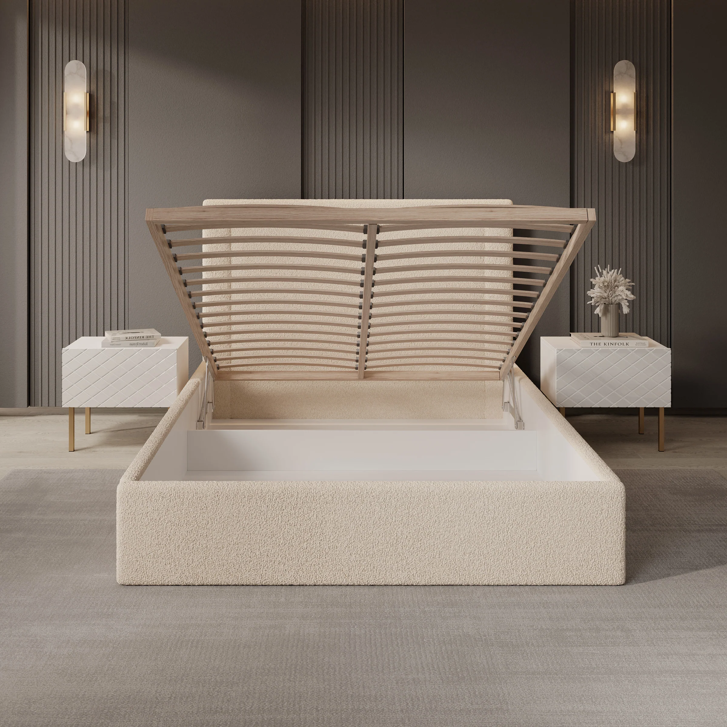 Dejada - Tweepersoonsbed - Beige teddystof - 140x200 cm - Image 2