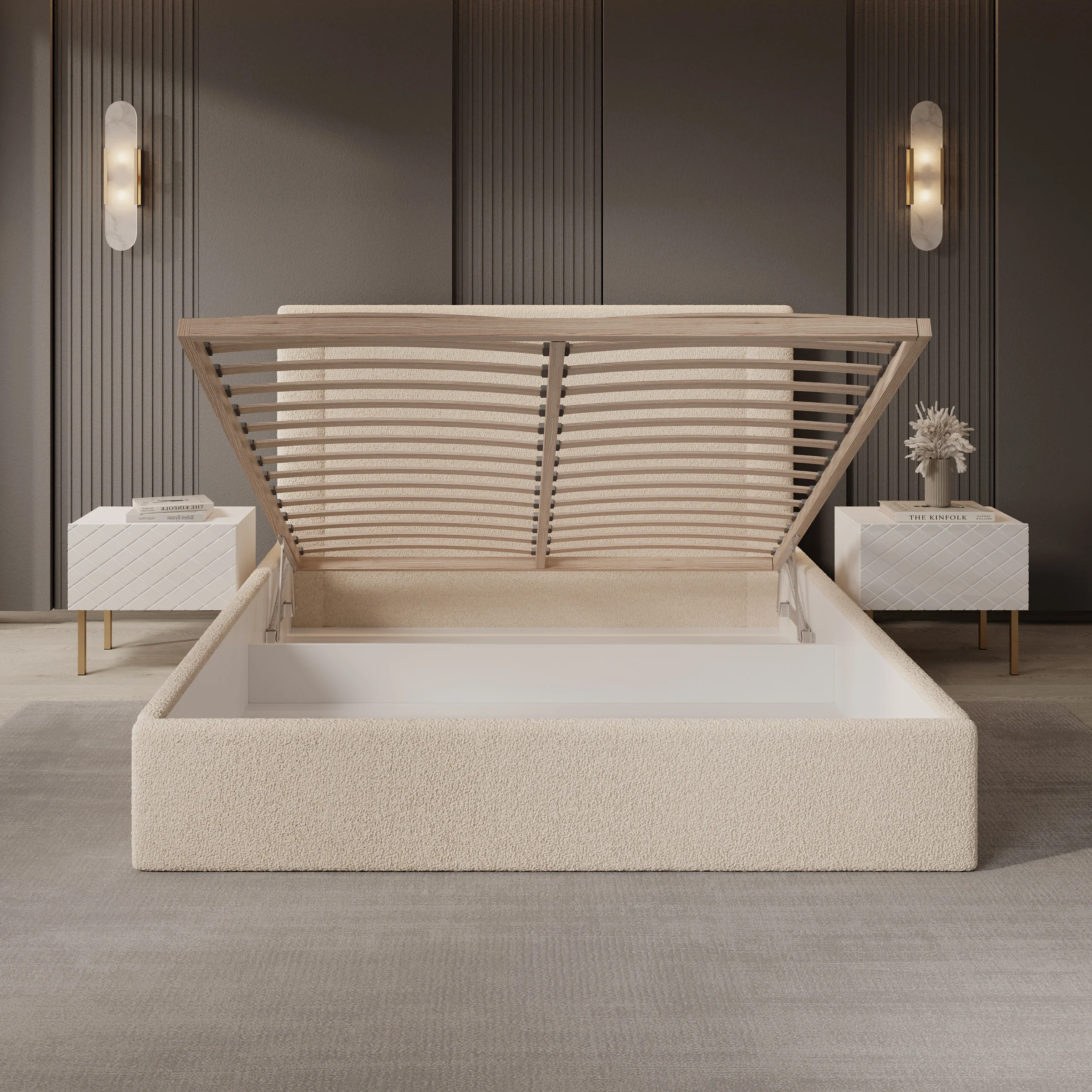 Dejada - Tweepersoonsbed - Beige teddystof - 160x200 cm - Image 2