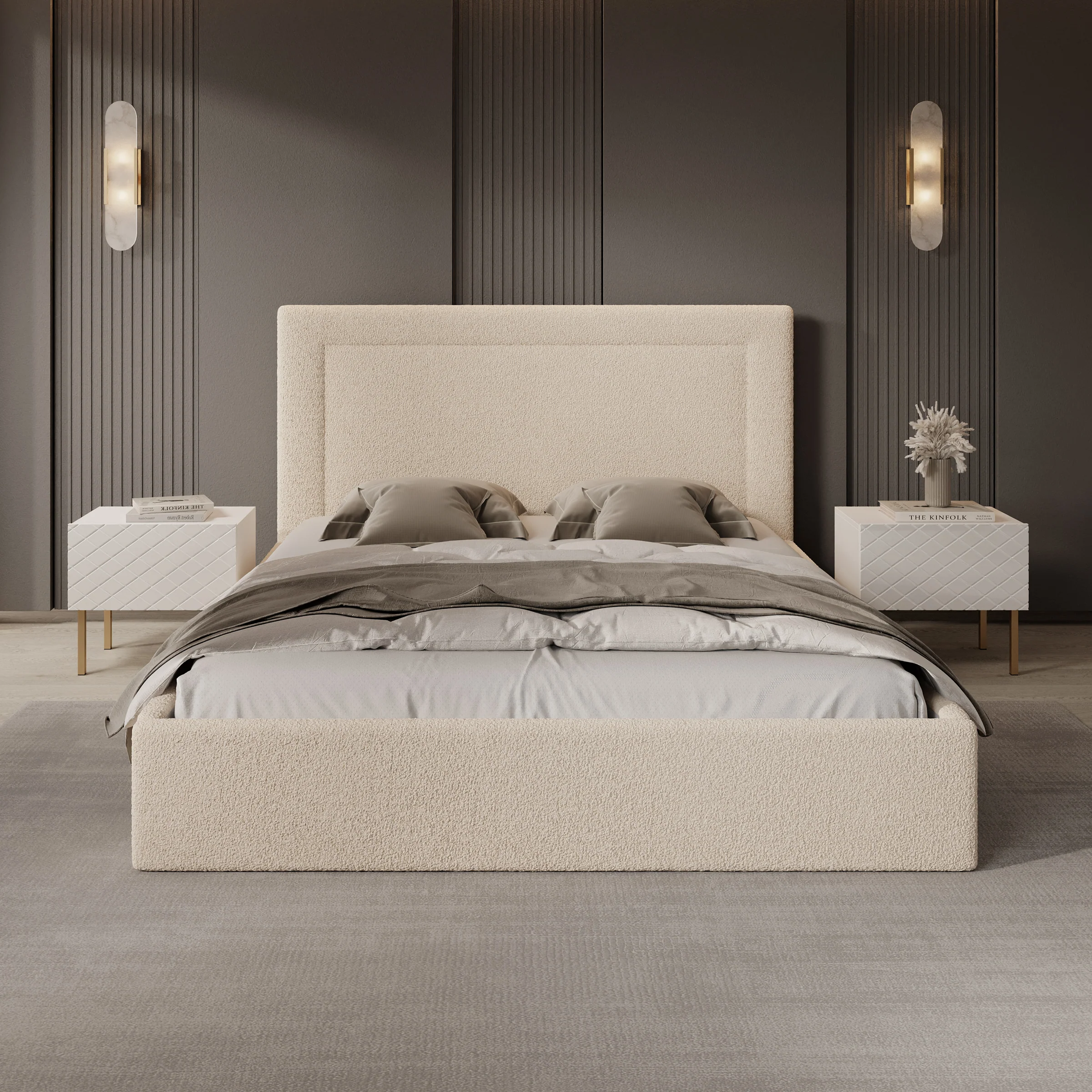 Dejada - Tweepersoonsbed - Beige teddystof - 160x200 cm - Image 3