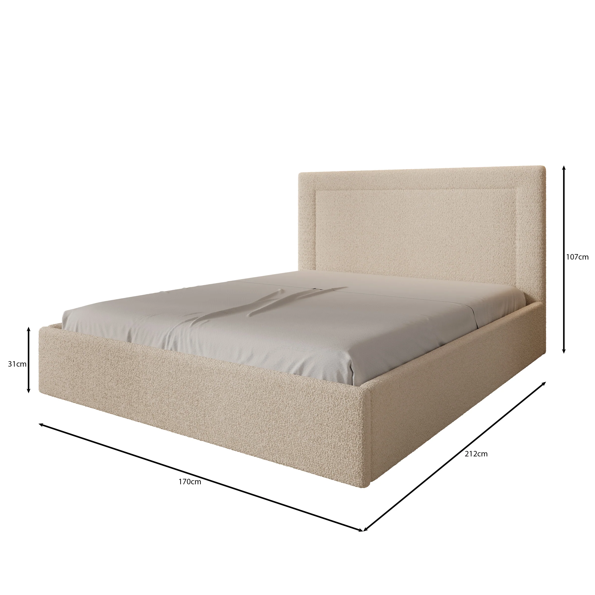 Dejada - Tweepersoonsbed - Beige teddystof - 160x200 cm - Image 4