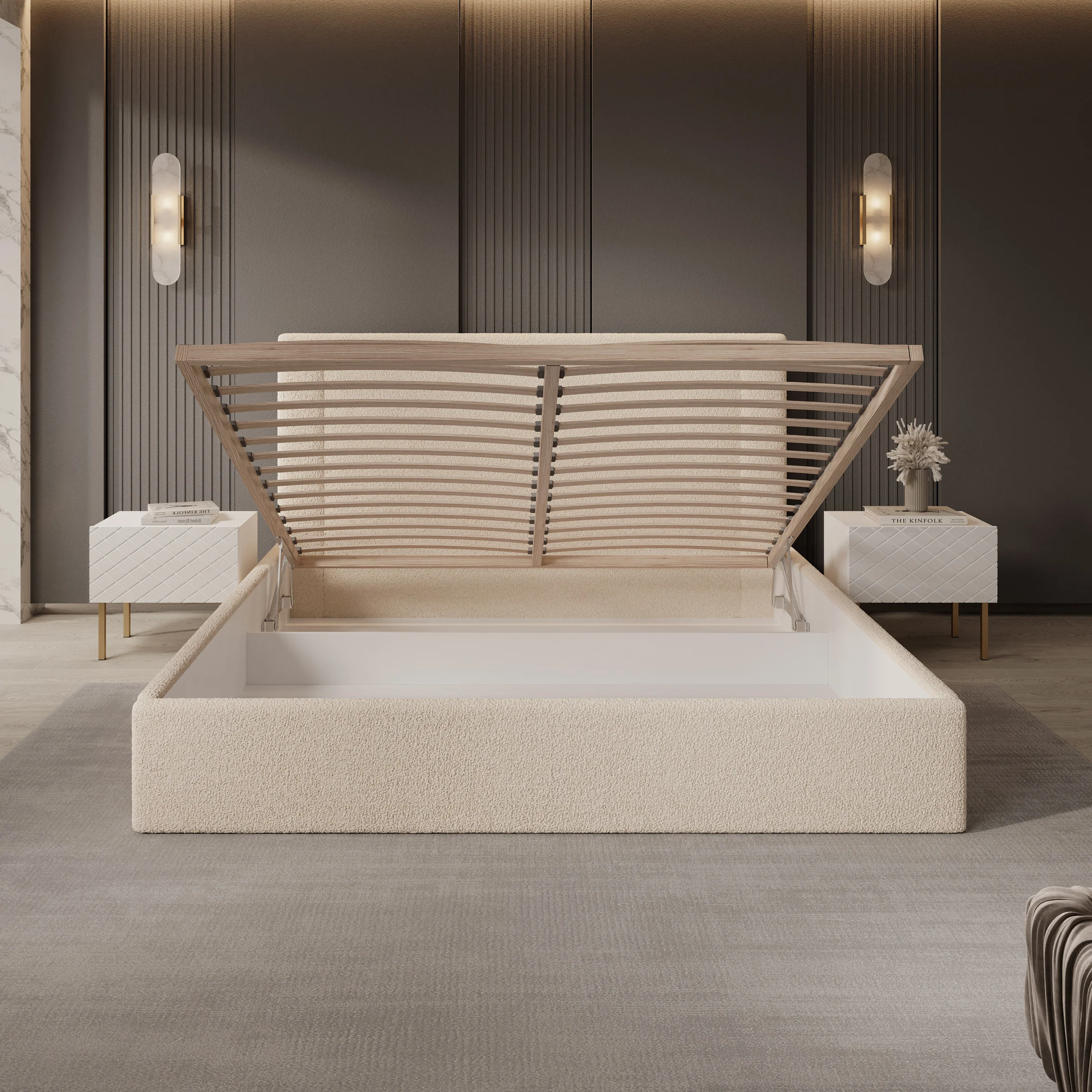 Dejada - Tweepersoonsbed - Beige teddystof - 180x200 cm - Image 2