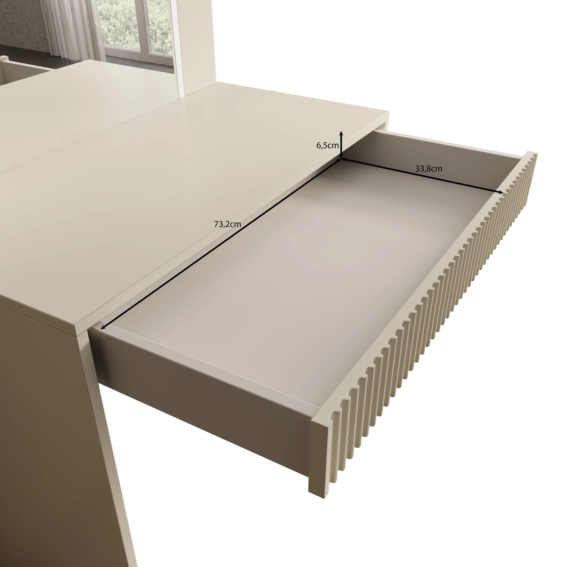 Delaware - Kaptafel - Beige - 80x40 cm - Image 6