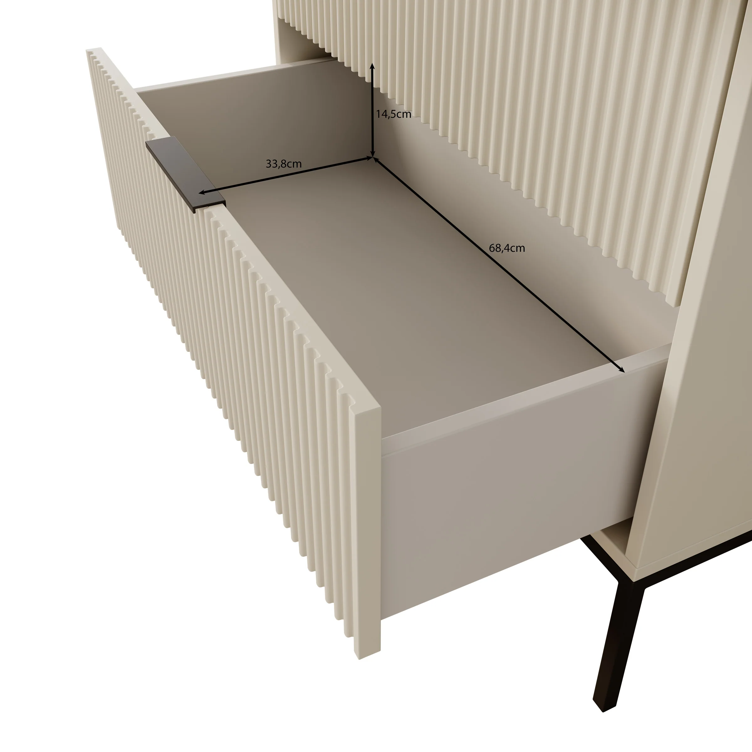 Delaware - Ladekast 4 lades - Beige - 76x40x116 cm - Image 6