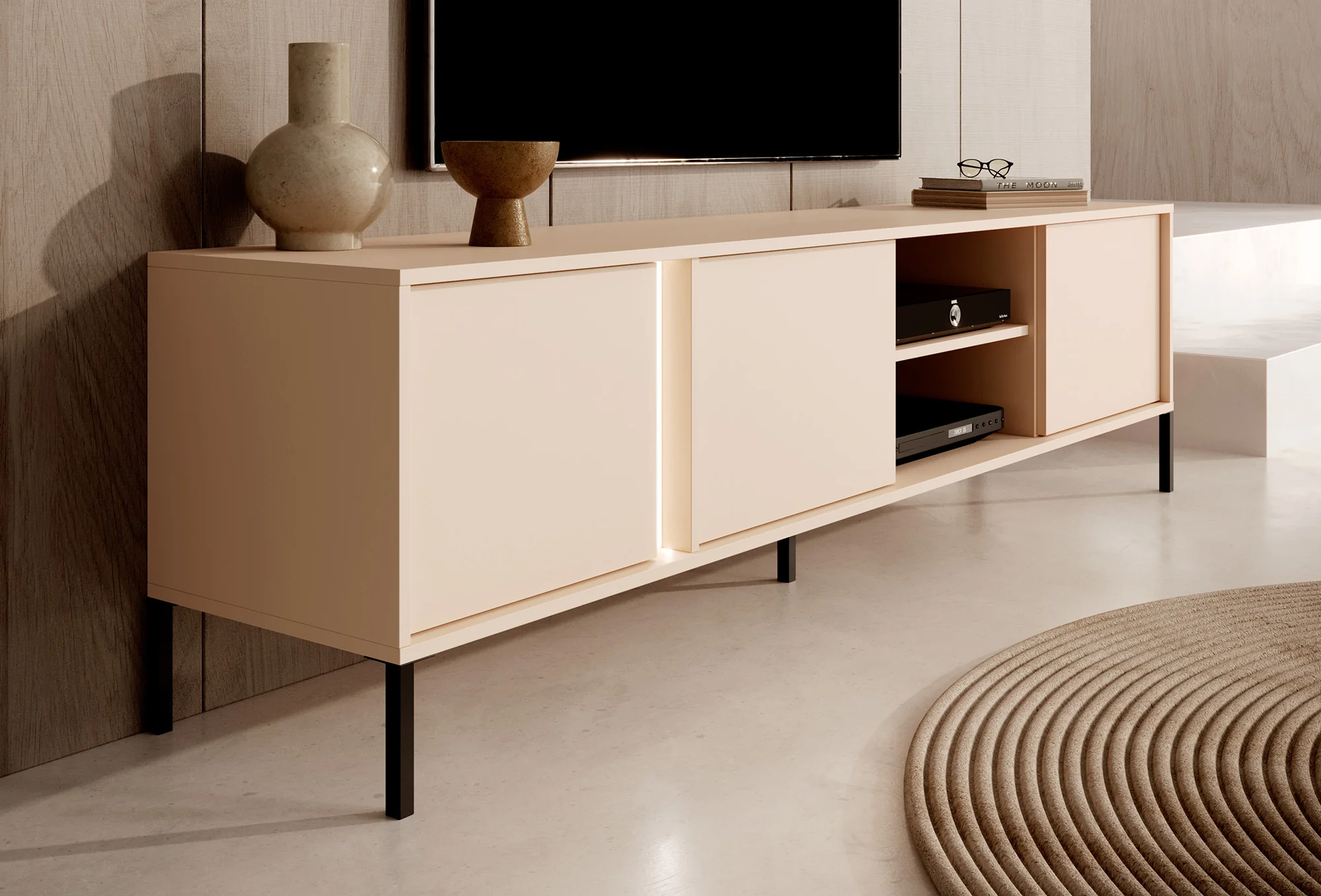 Desert - TV-Meubel met 3 deuren - Beige - 203 cm - Image 4