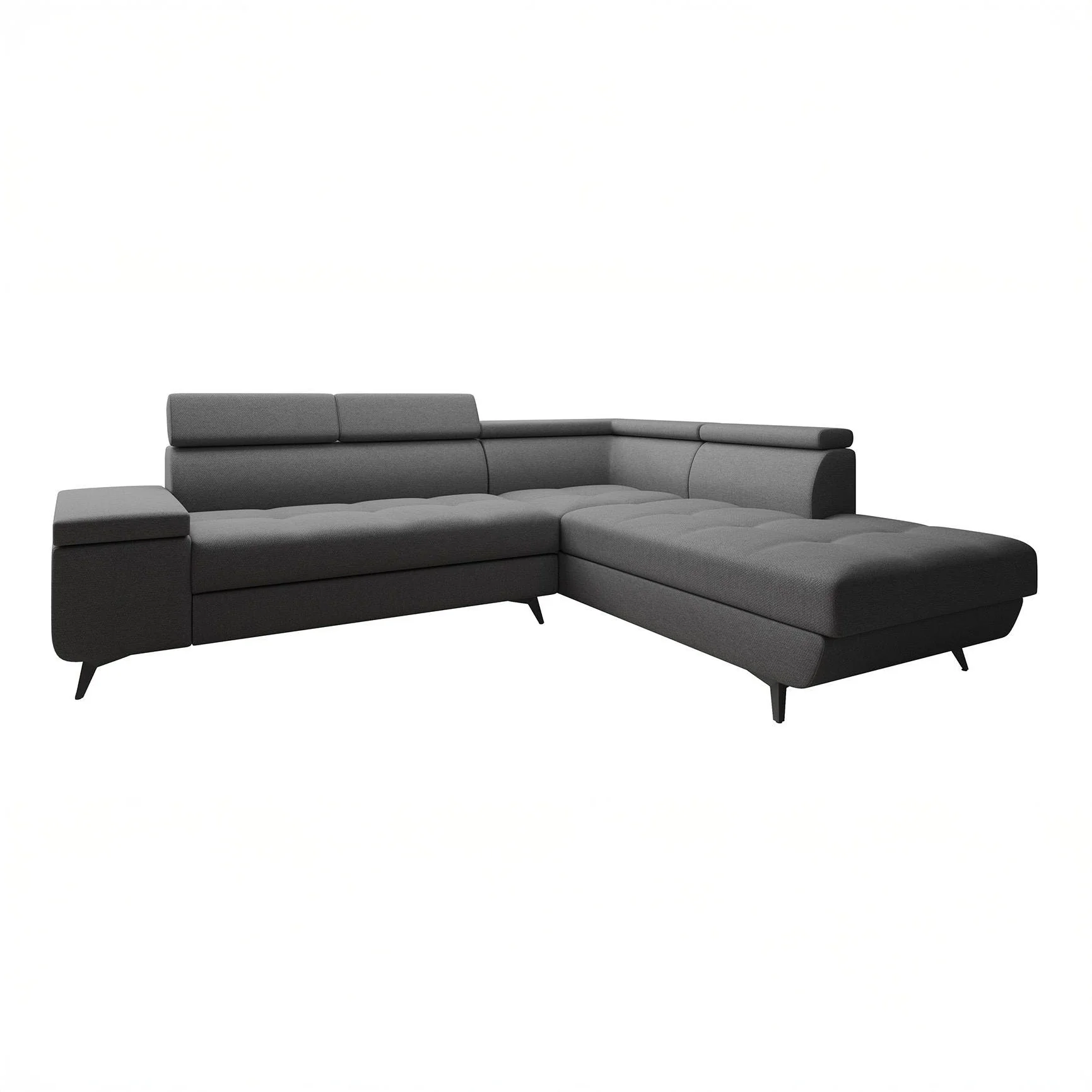 Destiny - Hoekbank 4-zits - Stof grijs - Rechts - 265x224x78 cm - Image 7