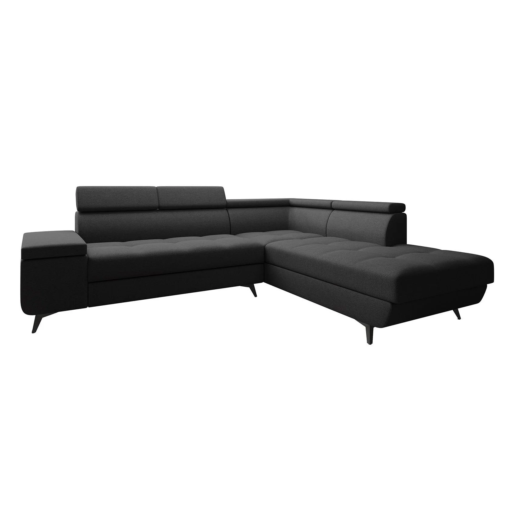 Destiny - Hoekbank 4-zits - Stof zwart - Rechts - 265x224x78 cm - Image 7