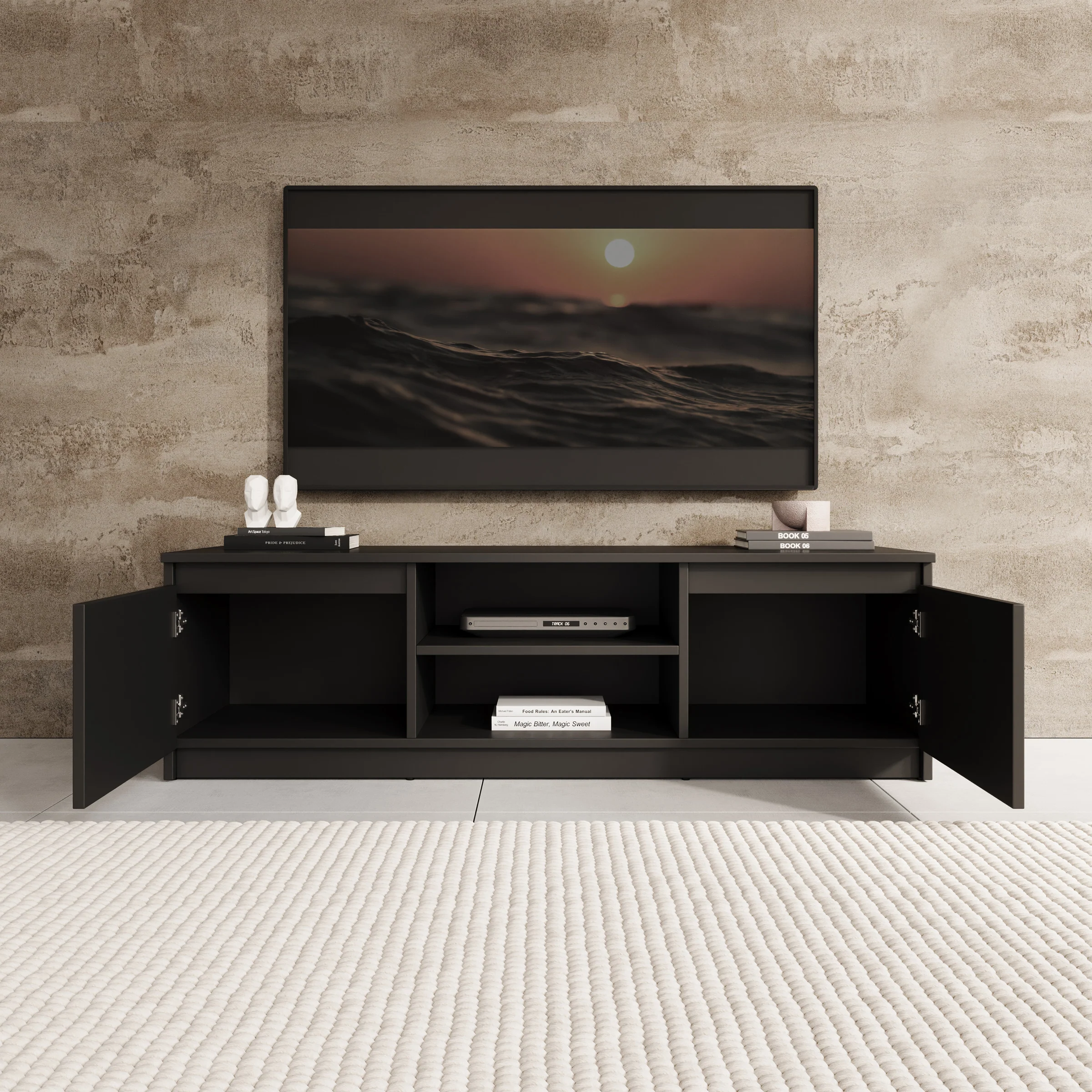 Diaz - TV-Meubel - Zwart - 120x38x36 cm - Image 2