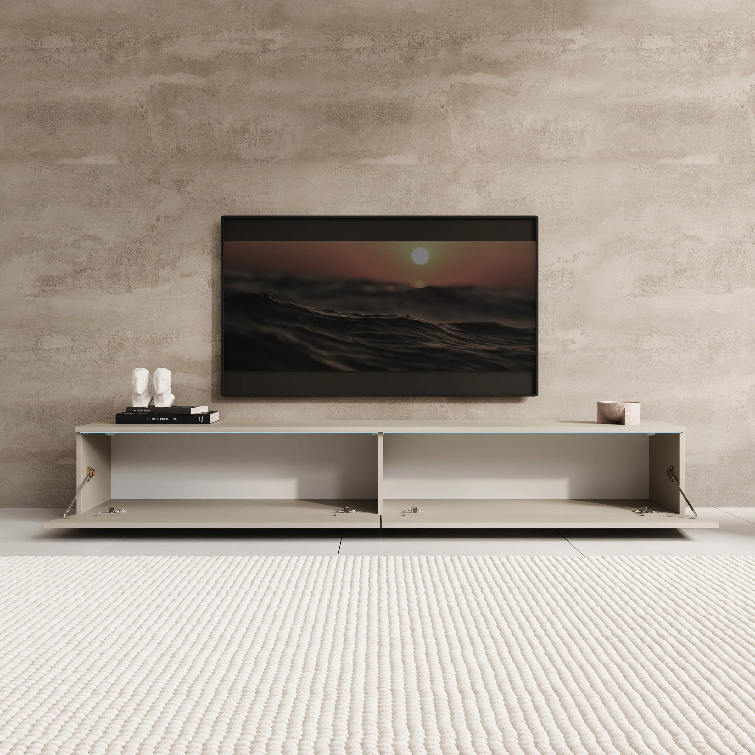 Dixon - TV-Meubel - Beige - 180x33x30 cm - Image 4