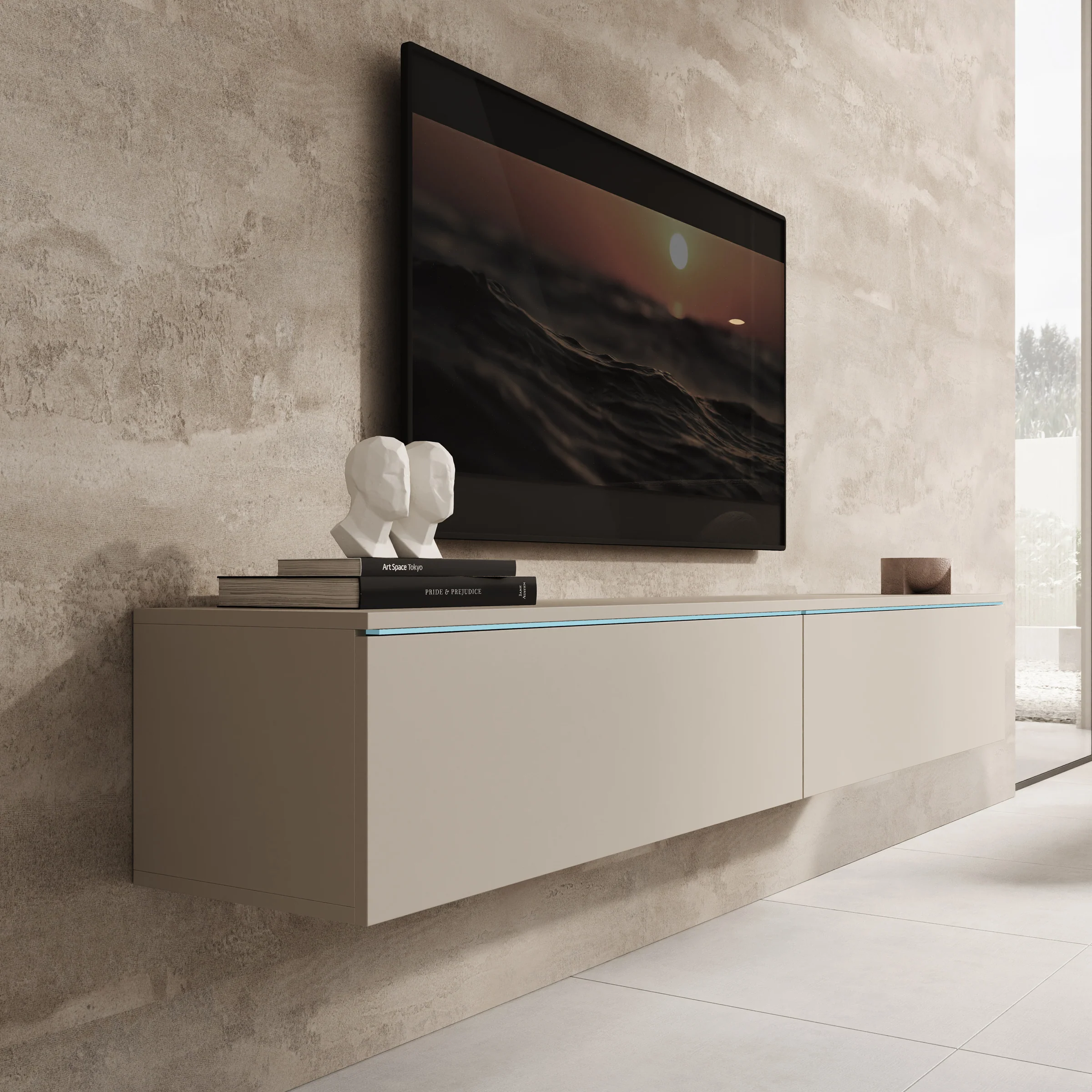 Dixon - TV-Meubel - Beige - 180x33x30 cm - Image 7