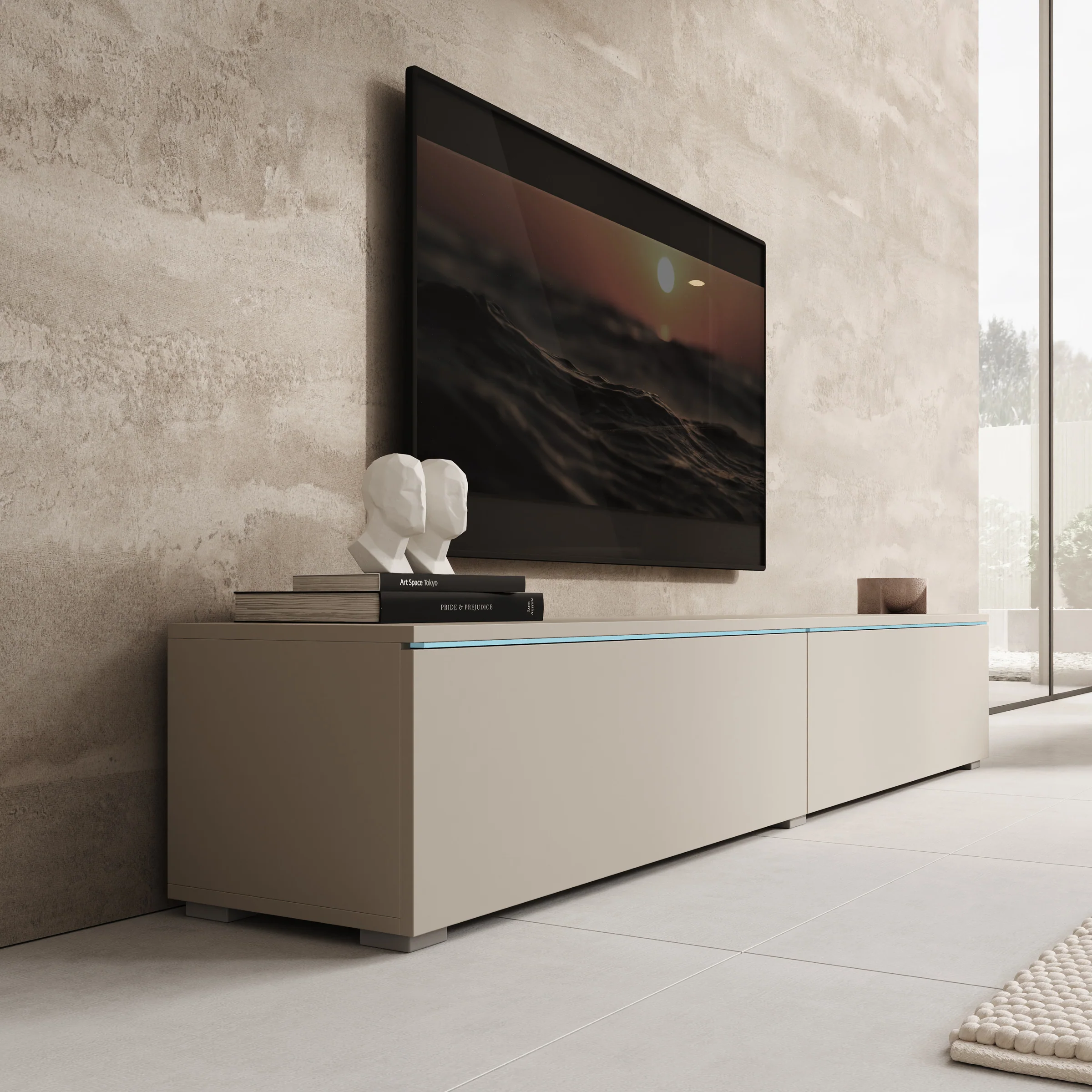 Dixon - TV-Meubel - Beige - 180x33x30 cm - Image 8