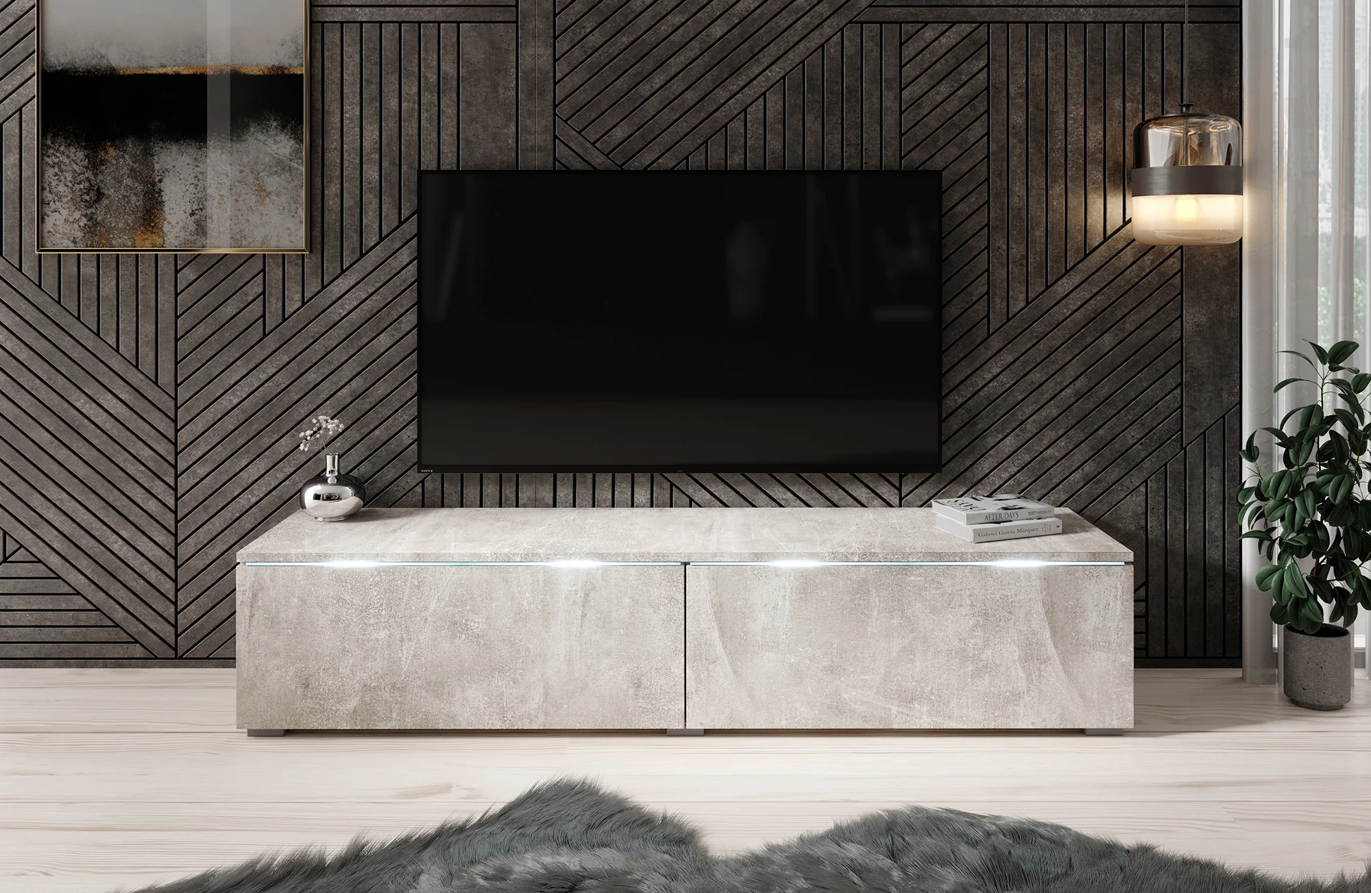 Dixon - TV-Meubel - Betonlook  - 140 cm - Image 3