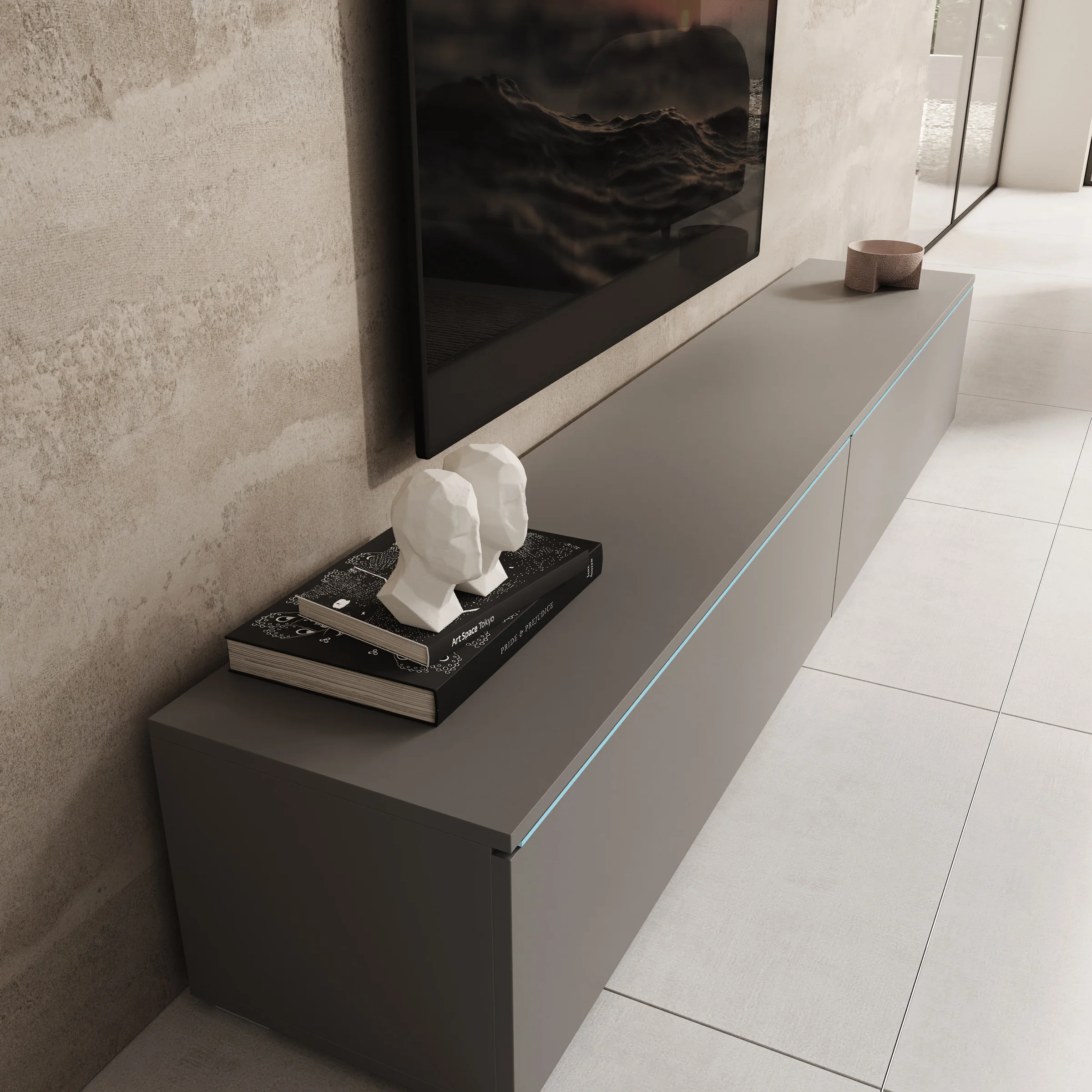 Dixon - TV-Meubel - Grijs - 180x33x30 cm - Image 10