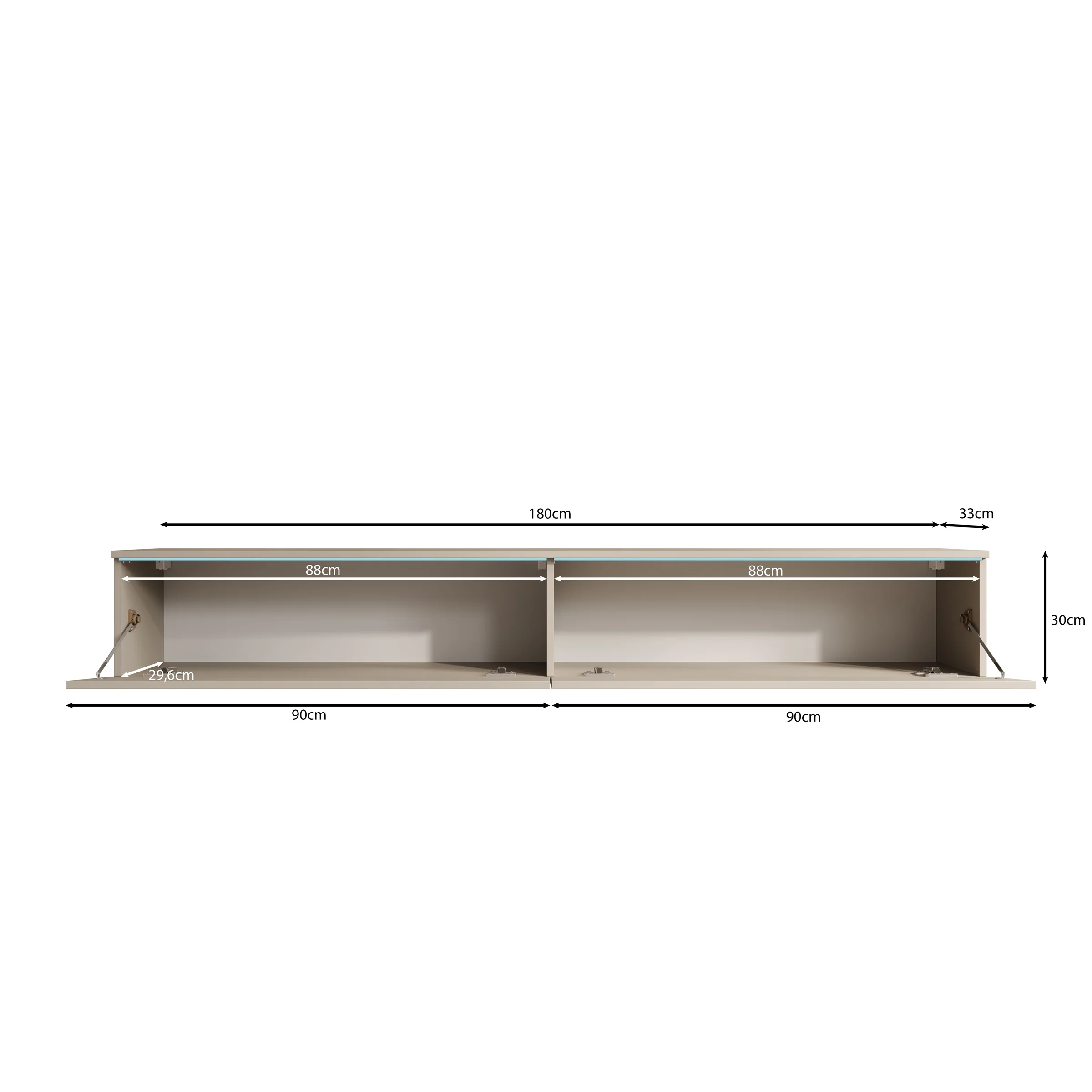 Dixon - TV-Meubel - Grijs - 180x33x30 cm - Image 11