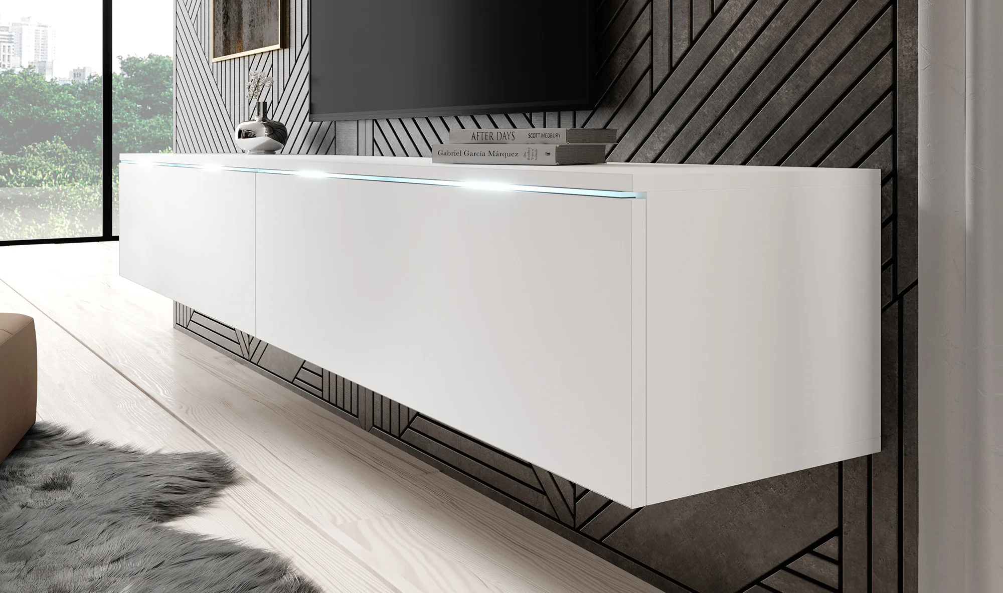 Dixon - TV-Meubel - Mat wit - 180 cm - Image 5