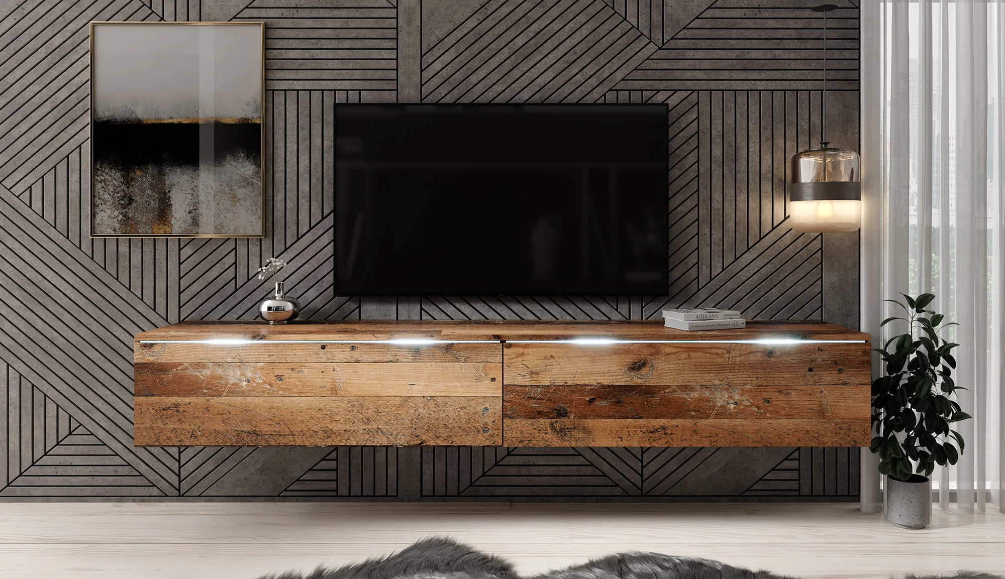 Dixon - TV-Meubel - Old wood - 180 cm - Image 3