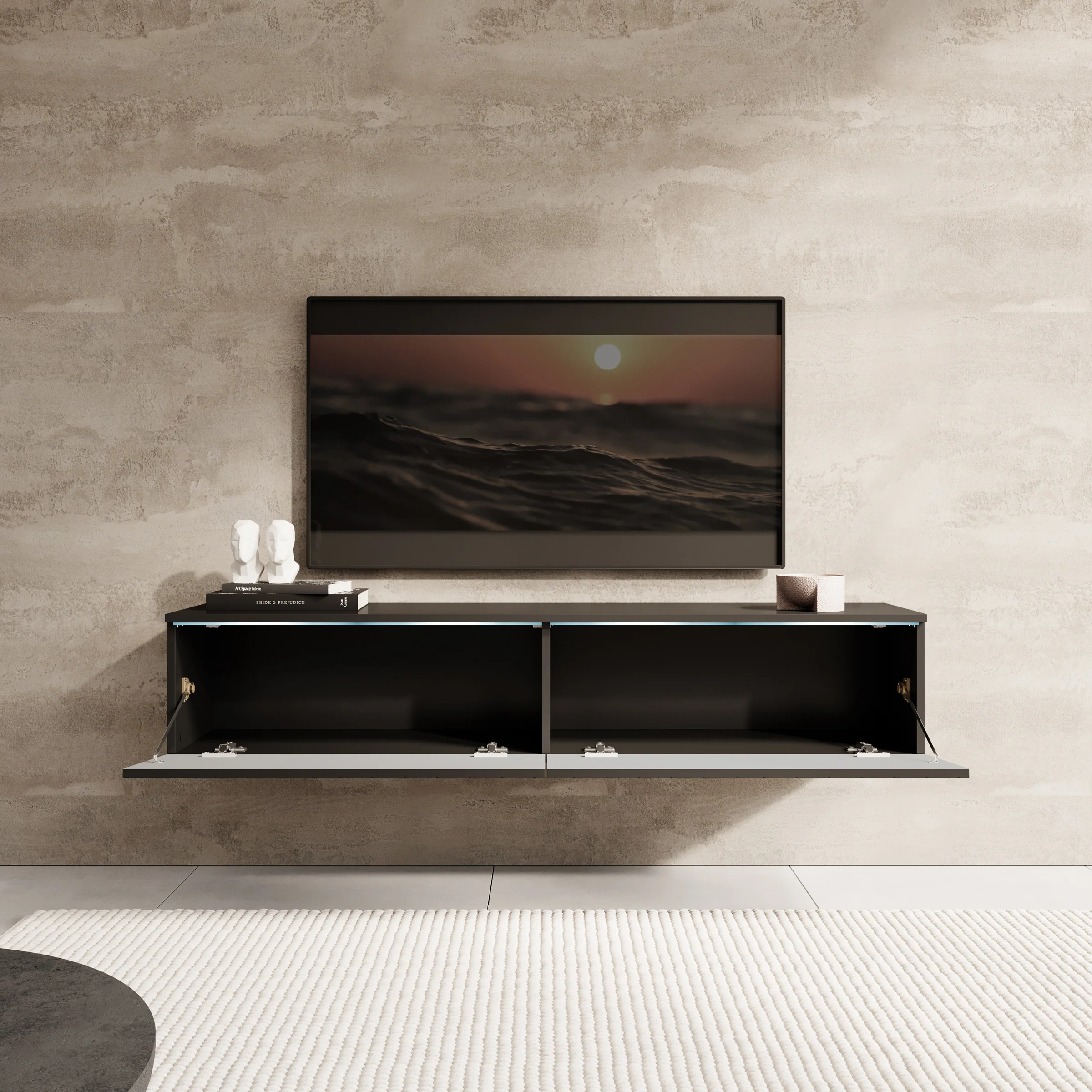 Dixon - TV-Meubel - Zwart visgraat - 140 cm - Image 5