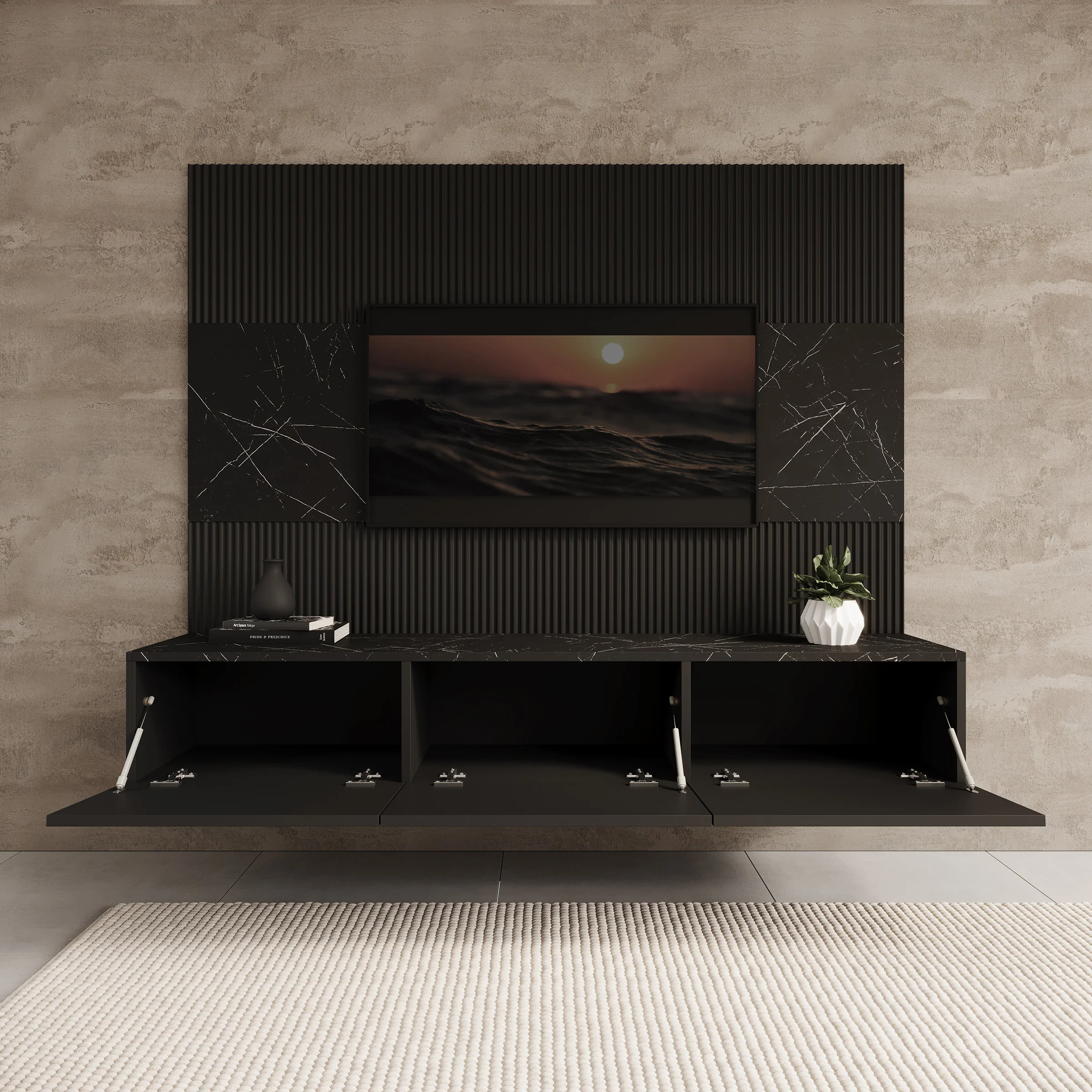 Dominic - TV-Meubel - Zwart - Image 2