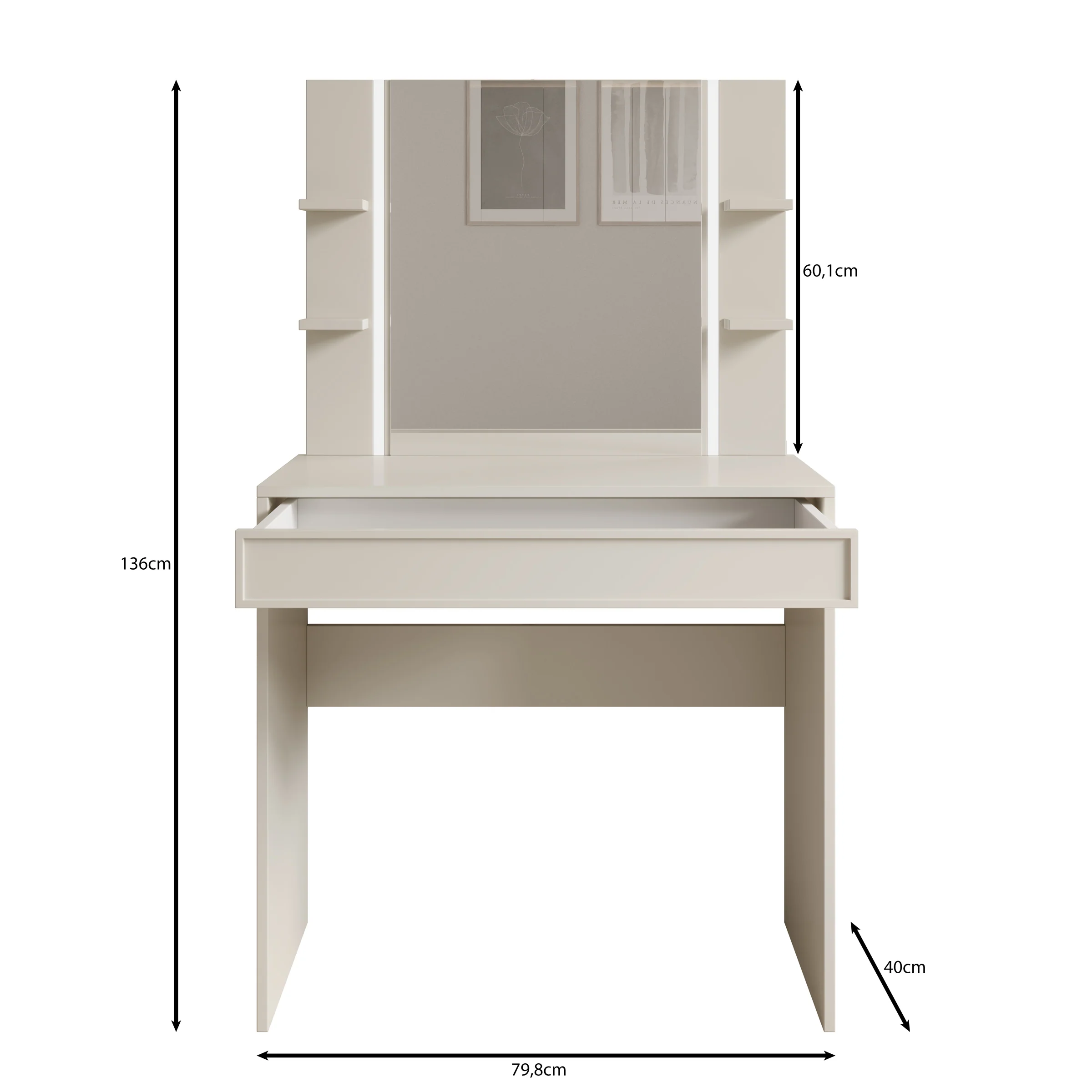 Dominica - Kaptafel - Beige - 80x40x136 cm - Image 5