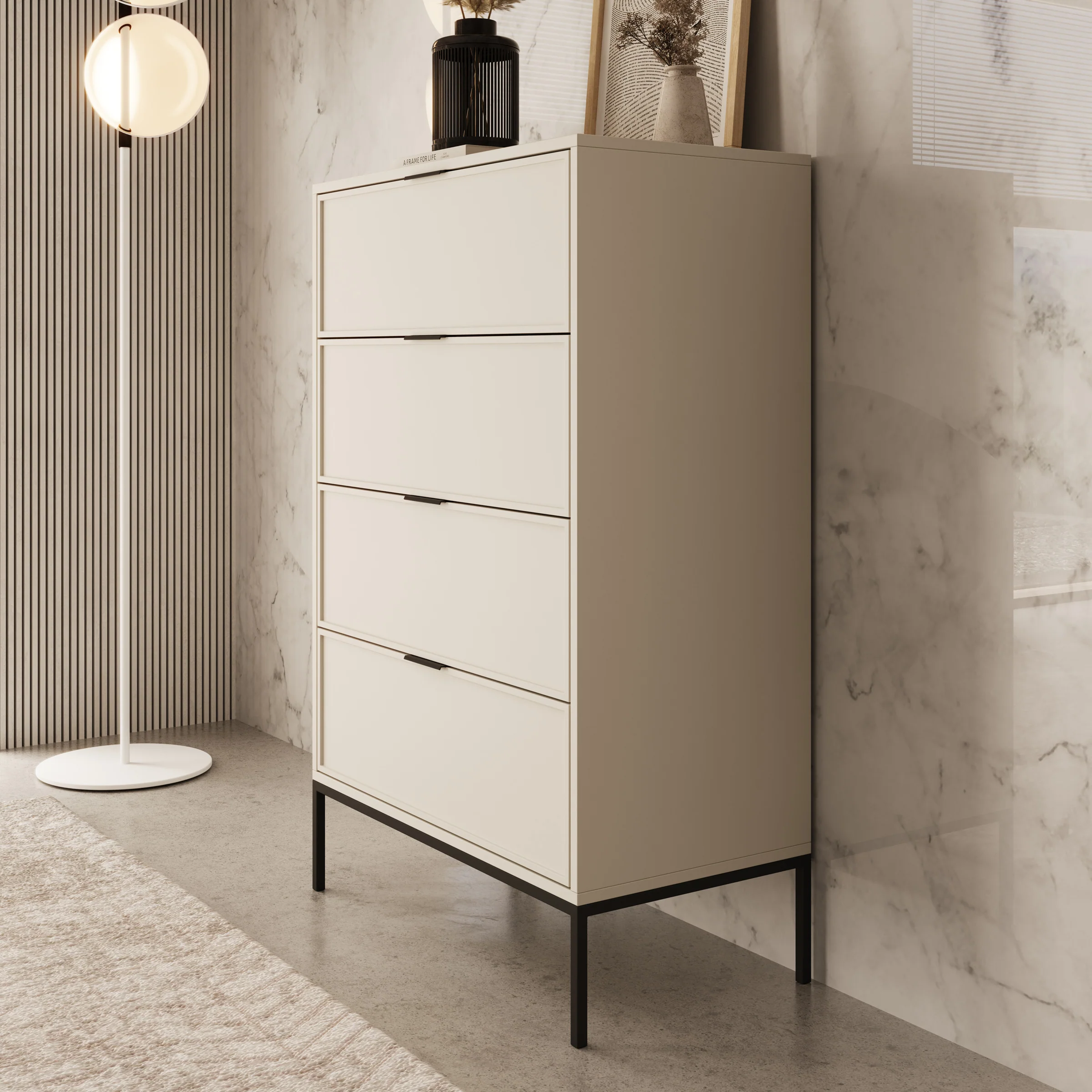 Dominica - Ladekast met 4 lades - Beige - 76x40x115 cm - Image 4