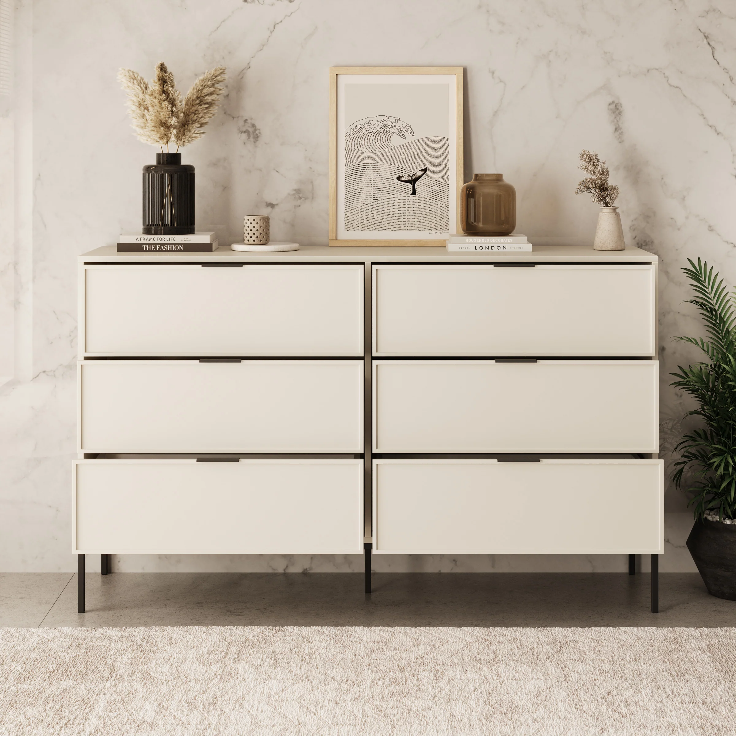 Dominica - Ladekast met 6 lades - Beige - 150x40x92 cm - Image 2