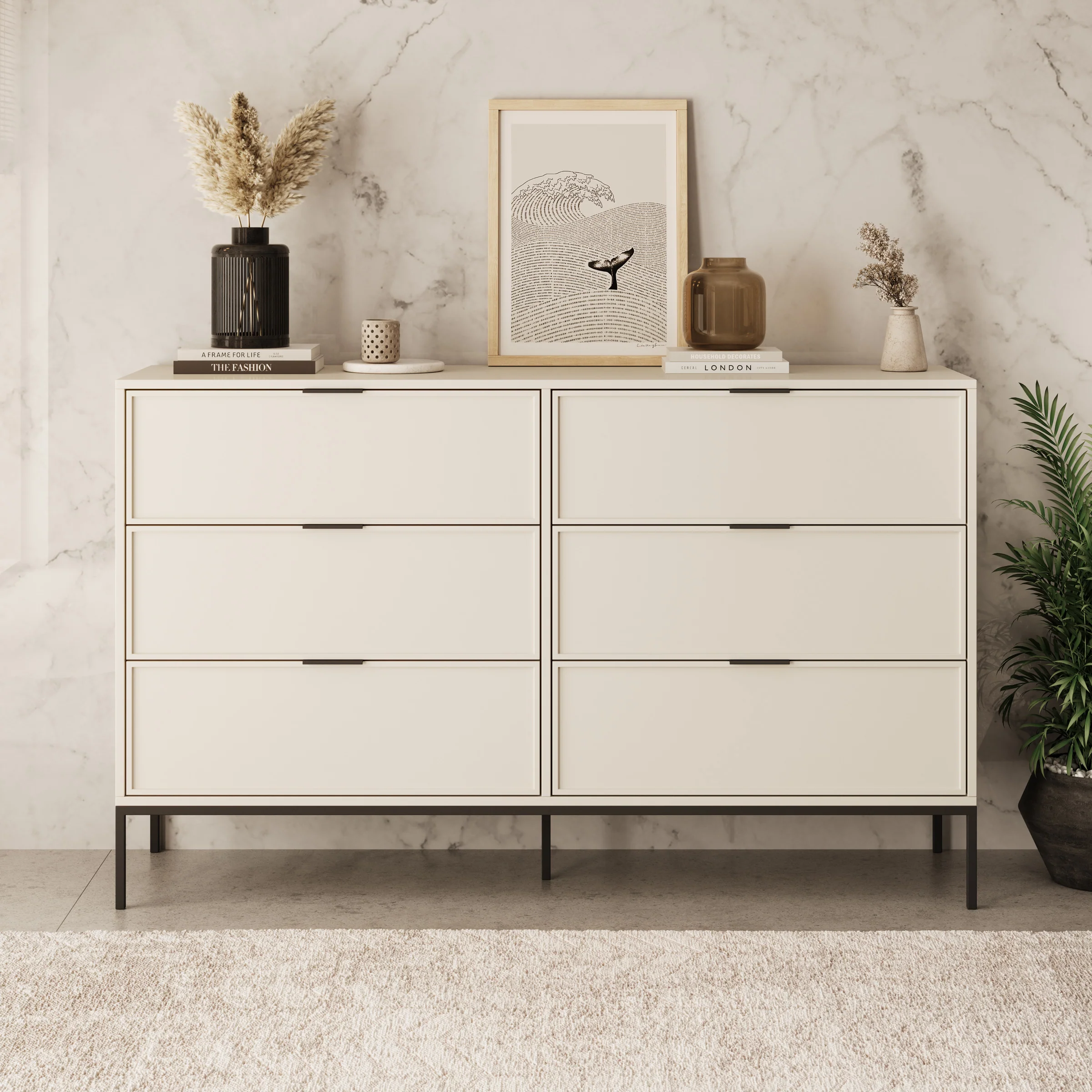 Dominica - Ladekast met 6 lades - Beige - 150x40x92 cm - Image 3