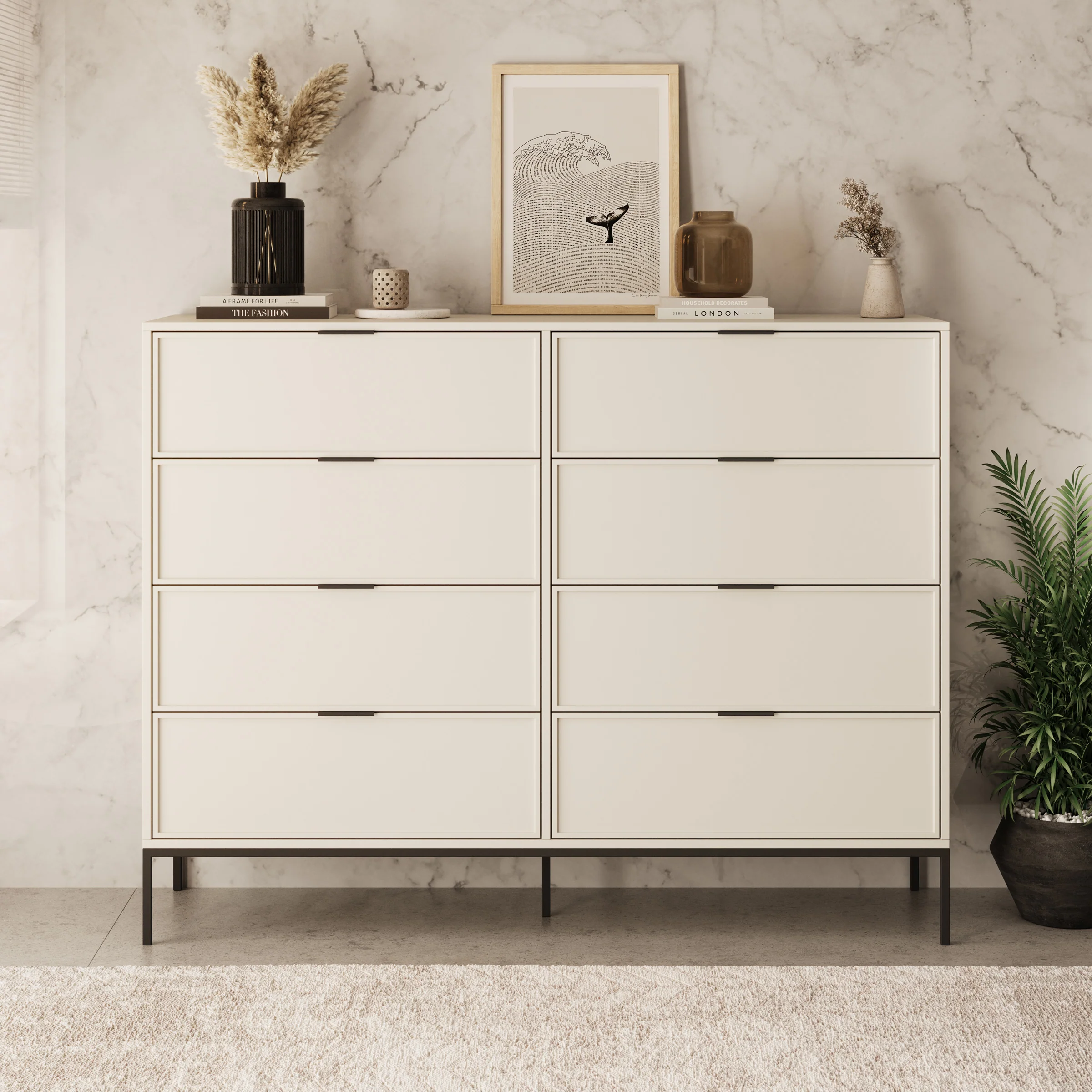 Dominica - Ladekast met 8 lades - Beige - 150x40x115 cm - Image 3