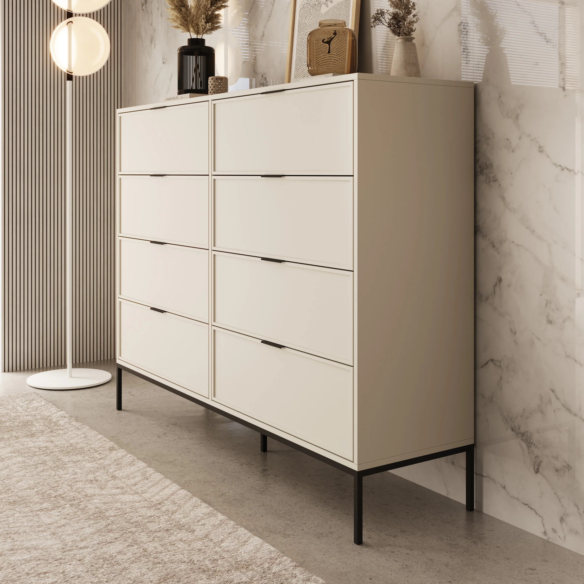 Dominica - Ladekast met 8 lades - Beige - 150x40x115 cm - Image 4