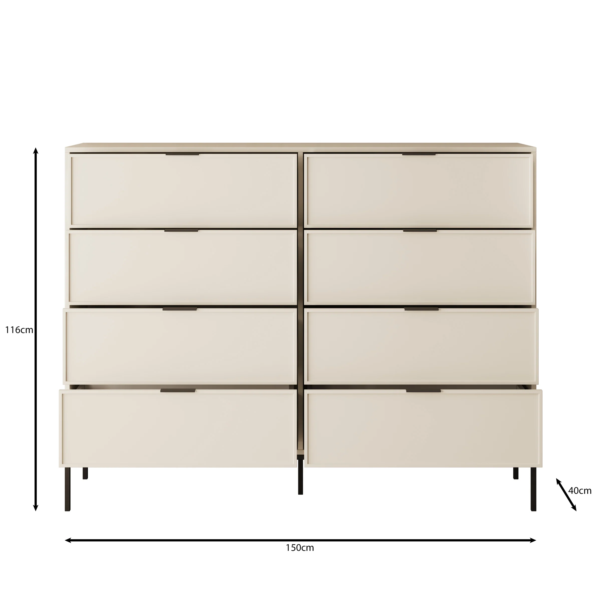 Dominica - Ladekast met 8 lades - Beige - 150x40x115 cm - Image 5
