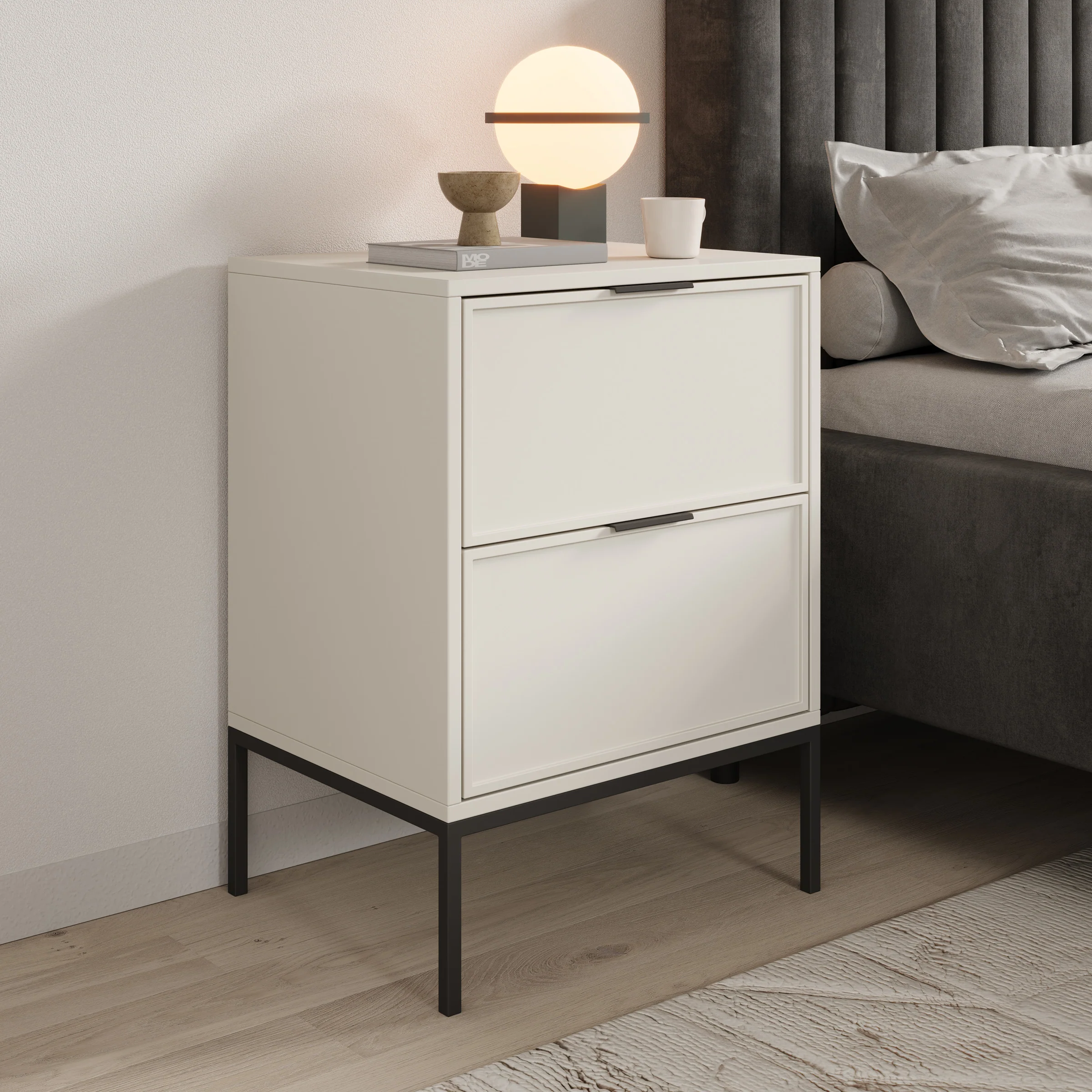 Dominica - Nachtkastje - Beige - 50x40x69 cm