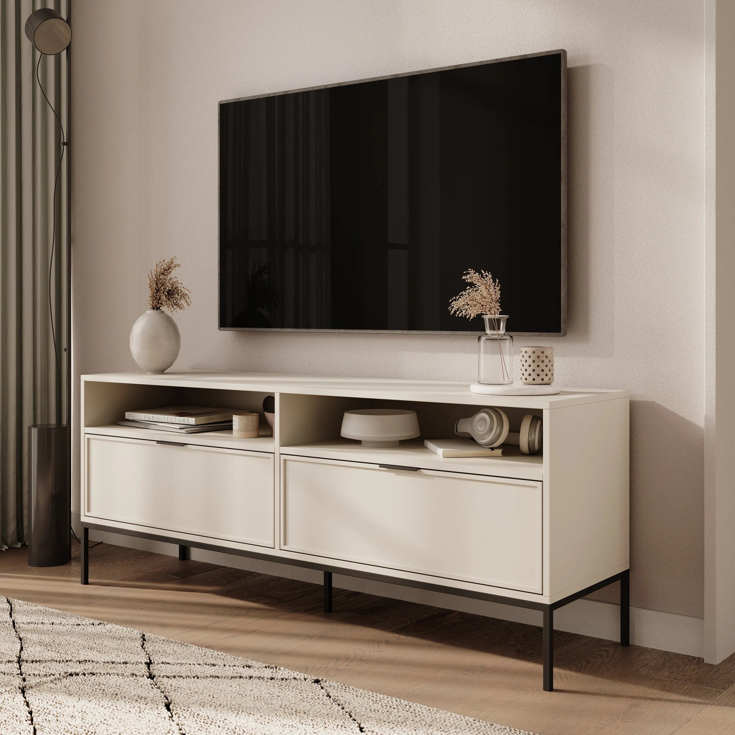Dominica - TV-Meubel - Beige - 150x40x60 cm