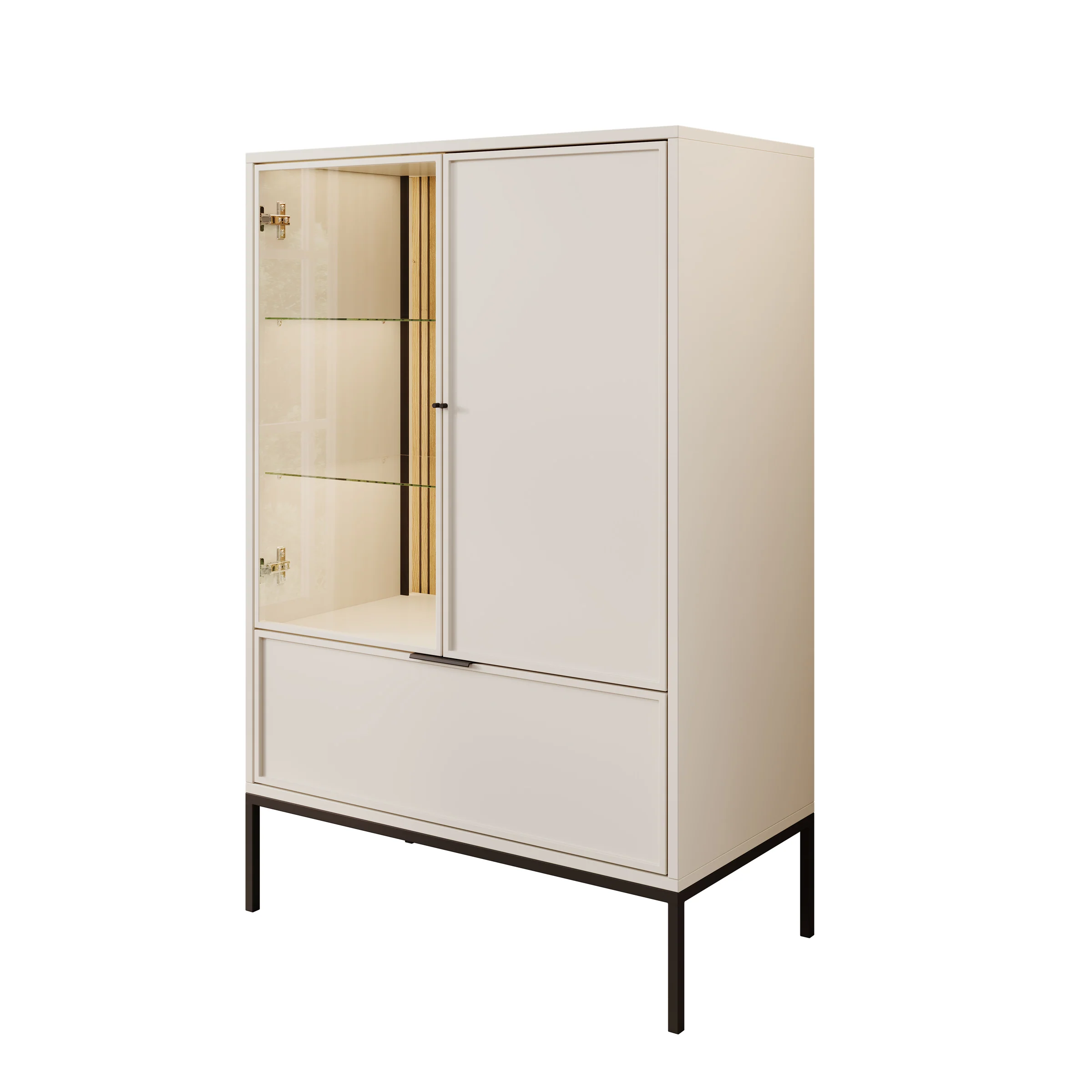 Dominica - Vitrinekast - Beige - 76x40x115 cm - Image 6