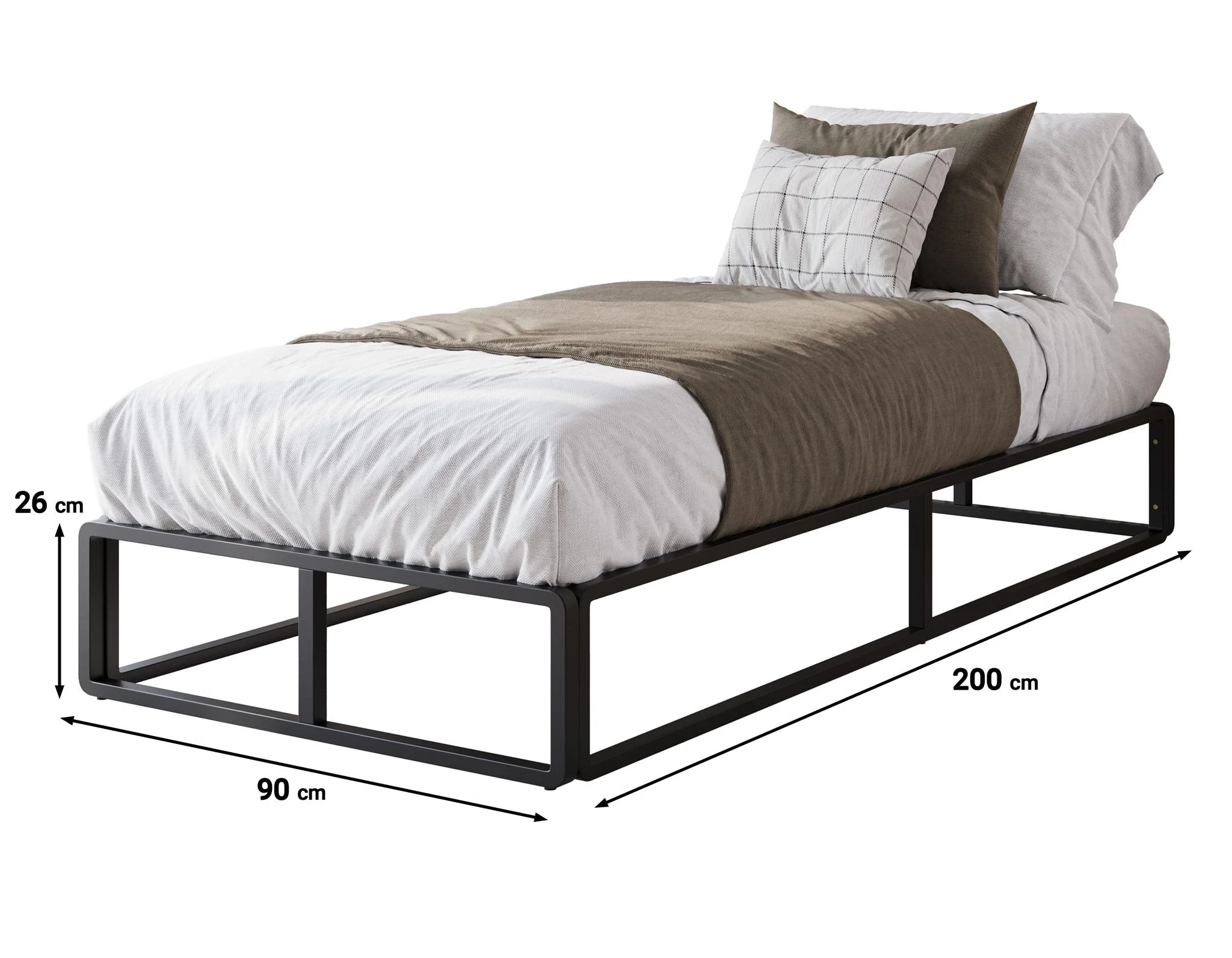 Andrea - Eenpersoonsbed - Metaal zwart - 90x200 cm - Image 3