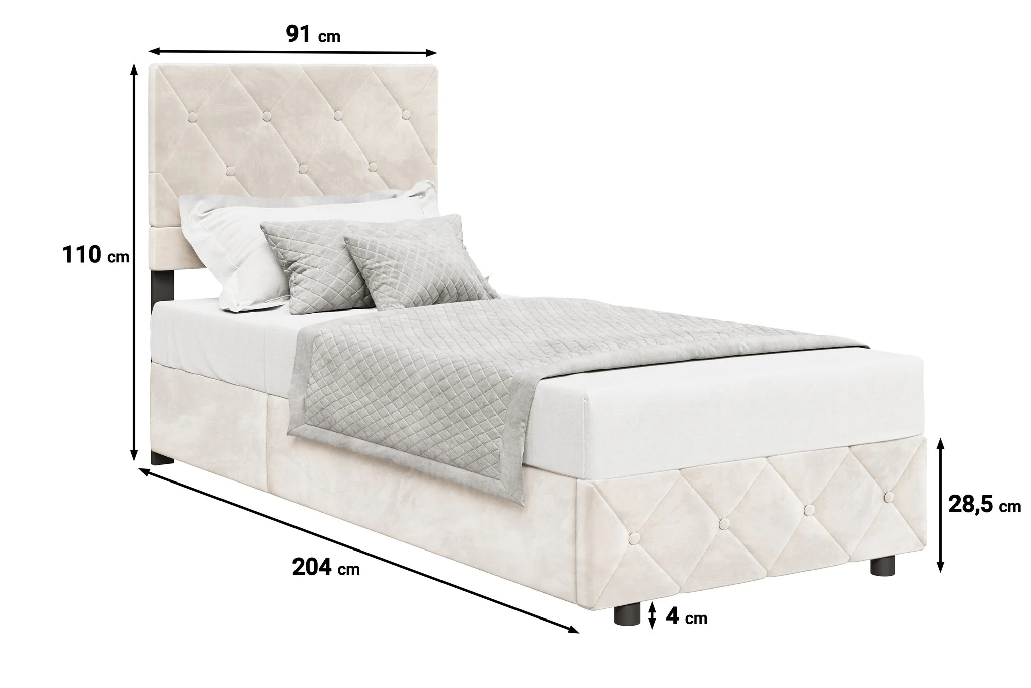 Hernandez - Eenpersoonsbed met opbergruimte - Beige - 90x200 cm - Image 5