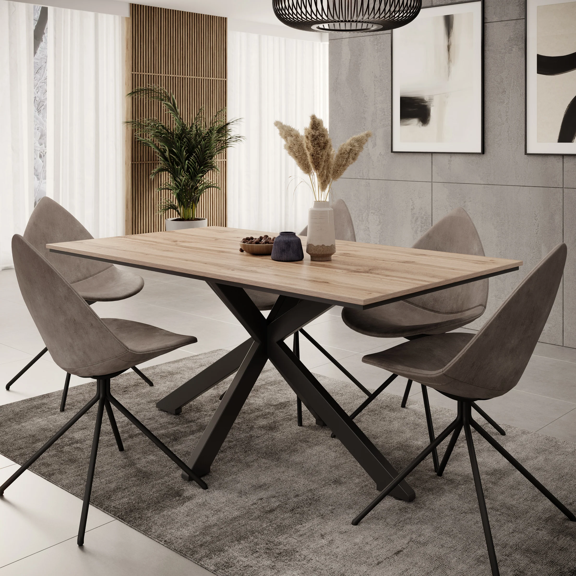 Wabe - Eetkamertafel - Eiken - 160x90x74 cm
