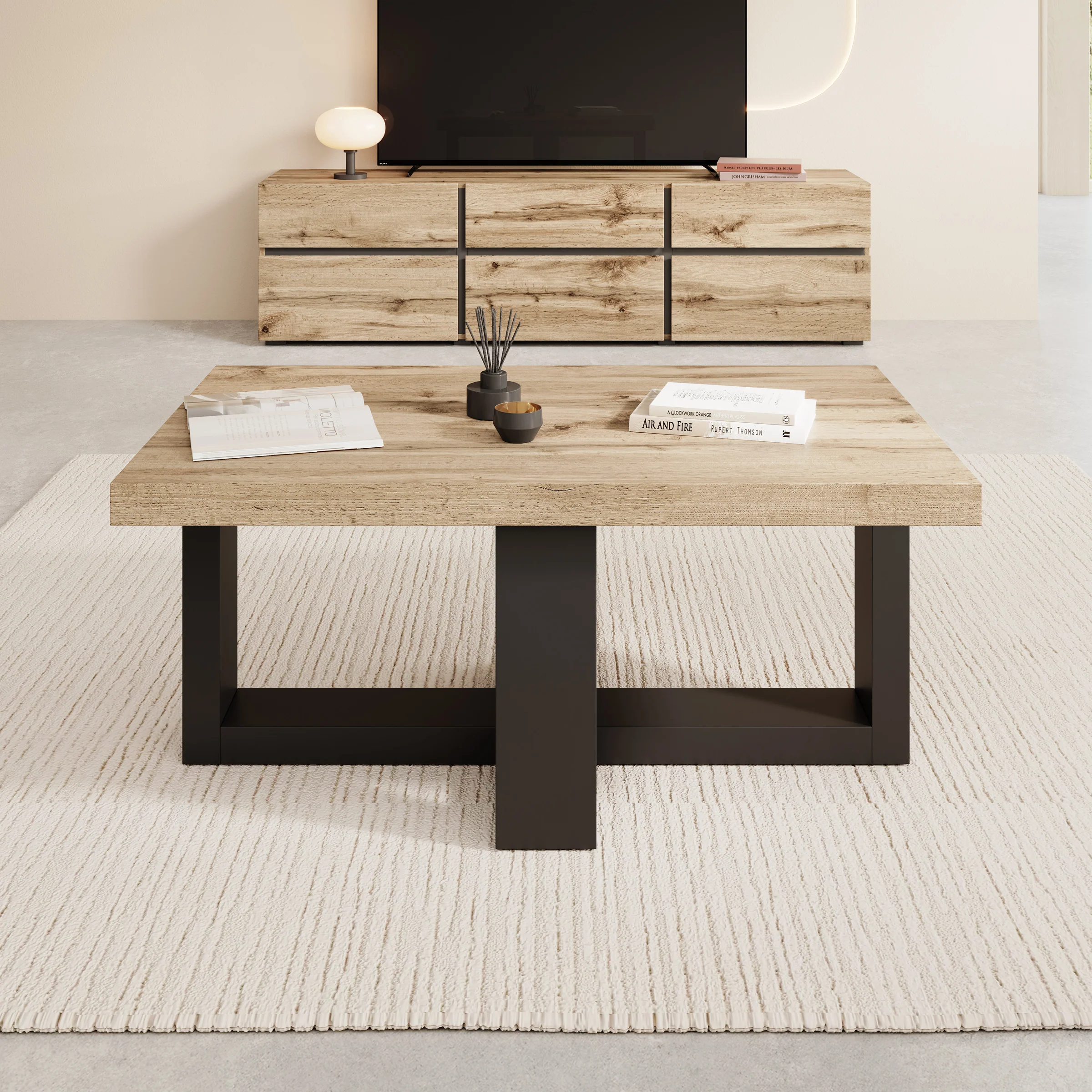 Elys - Salontafel - Eikenpatroon - 102x60x44 cm - Image 2