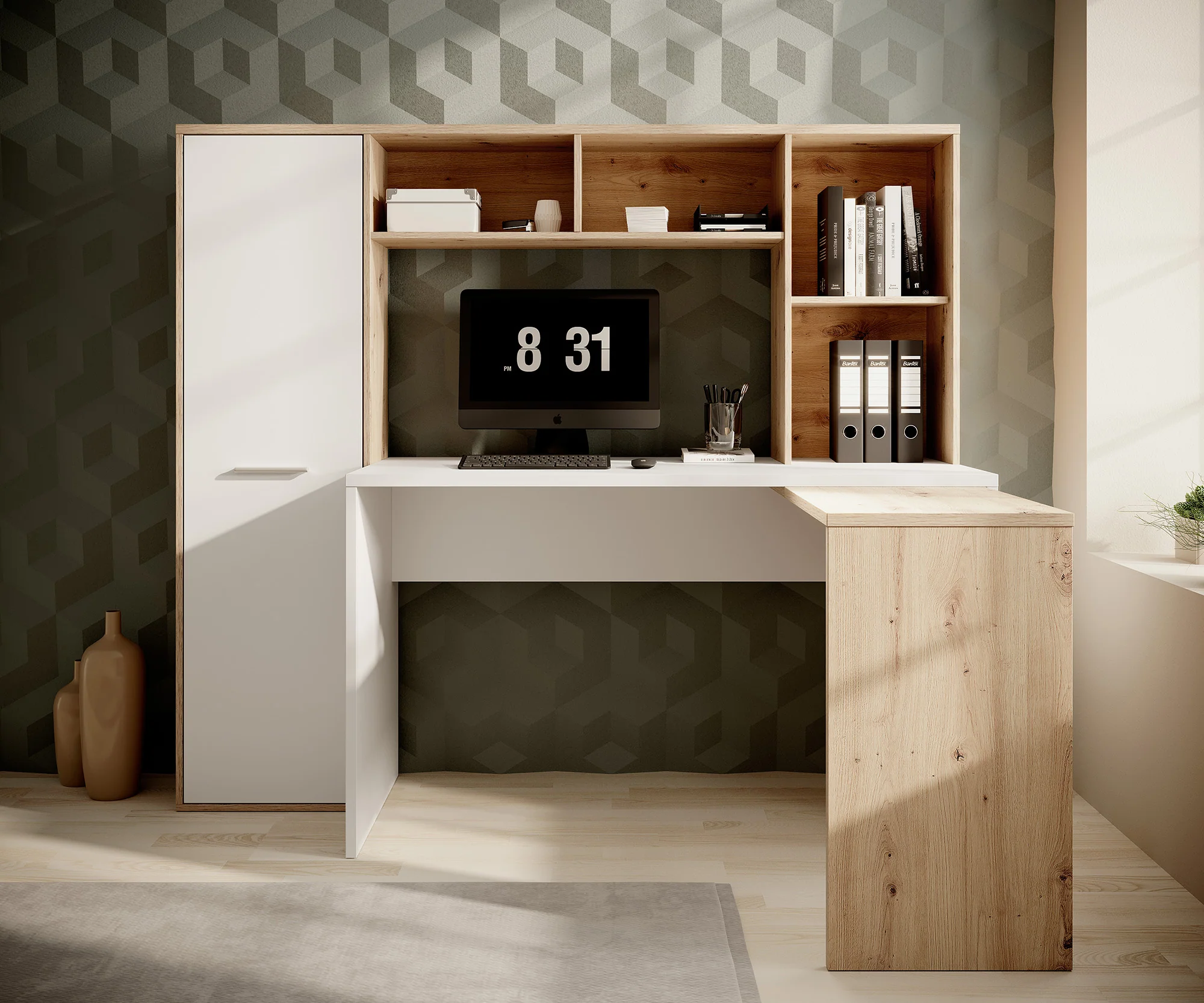 Elze - Bureau - Eiken/wit - 173x117 cm - Image 3